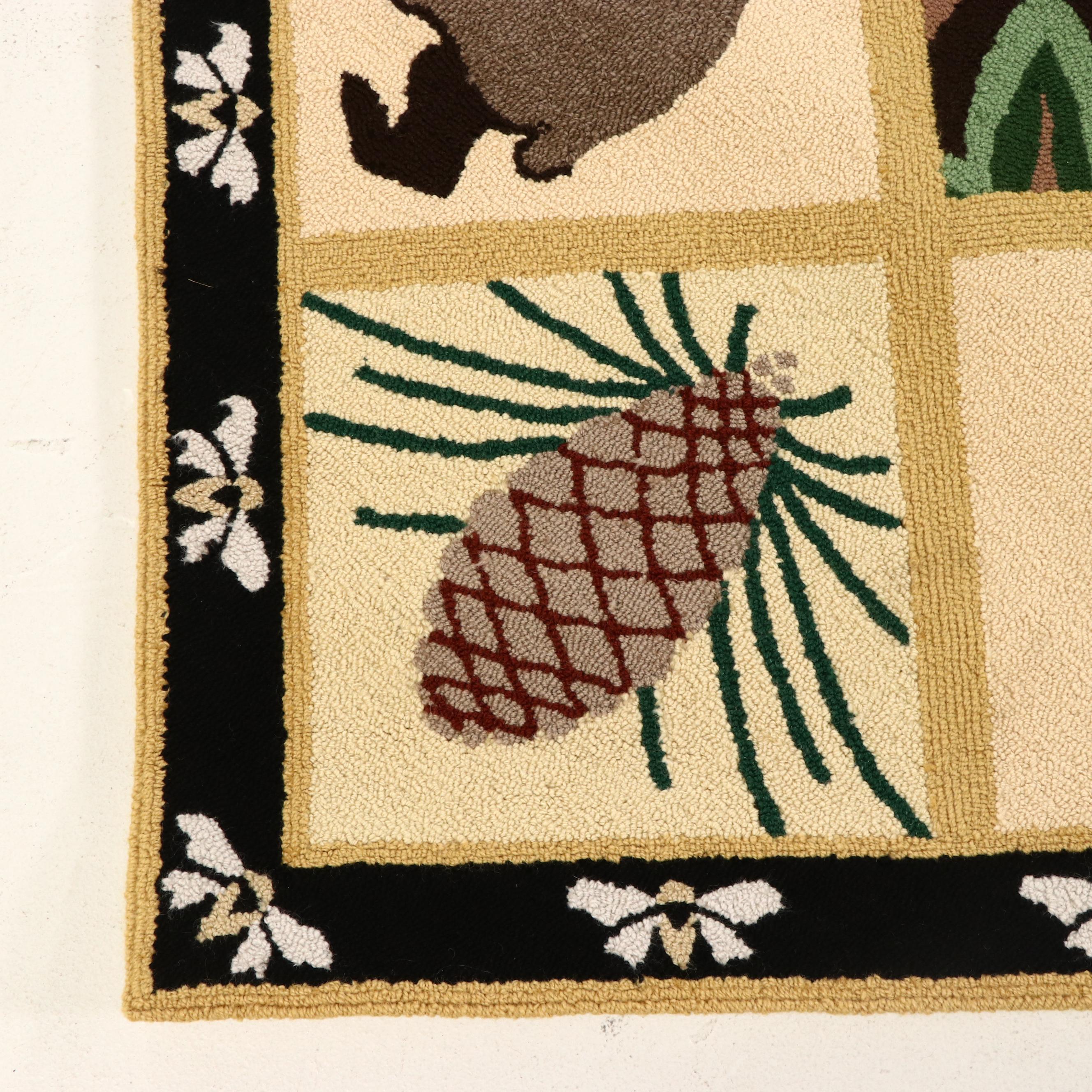 12'11 x 14'11 Hand-Hooked Sarah Gayle Carter "Black Forest" Room-Sized Rug