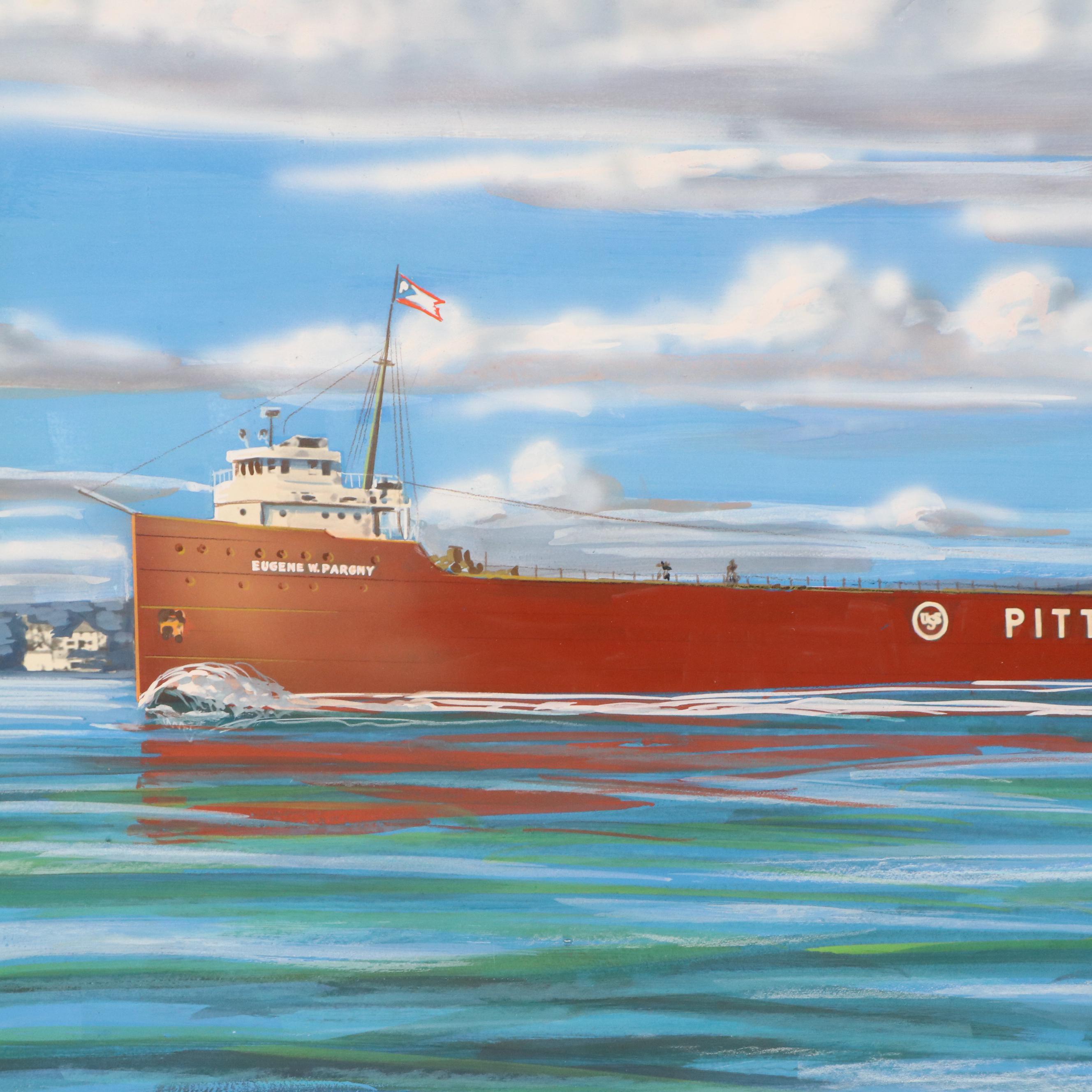 "Eugene W. Pargny Pittsburgh Steamship Division" Multimedia Painting