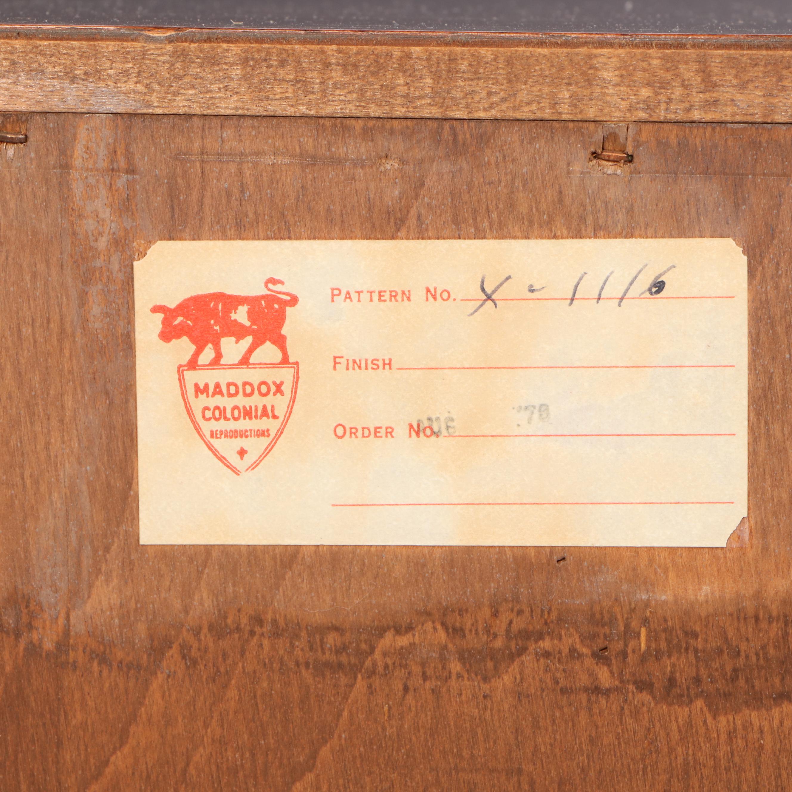 Maddox Colonial Federal Style Burl Wood and Mahogany Secretary Desk, 20th C.