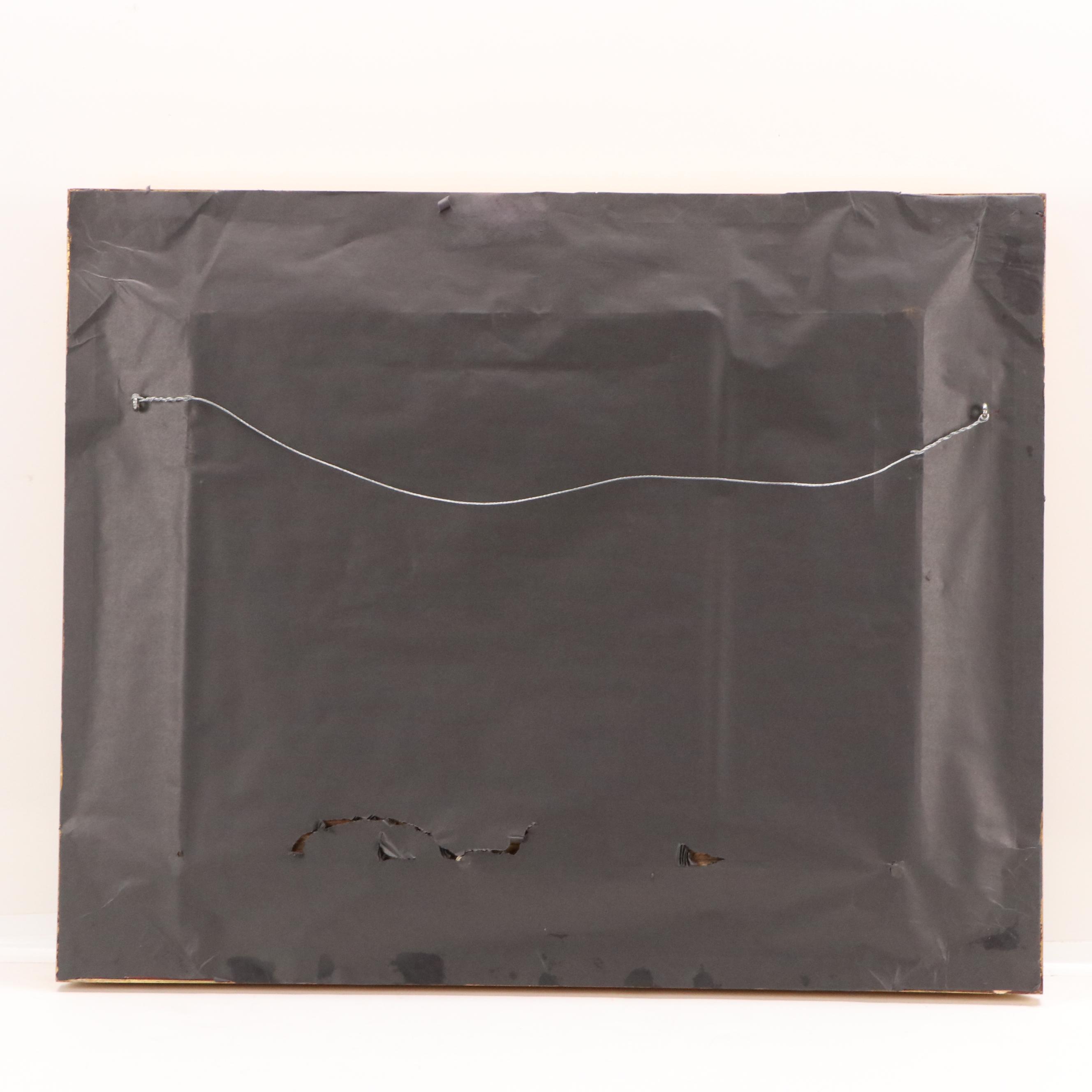 Maffei Riverside Landscape Oil Painting, 20th C.