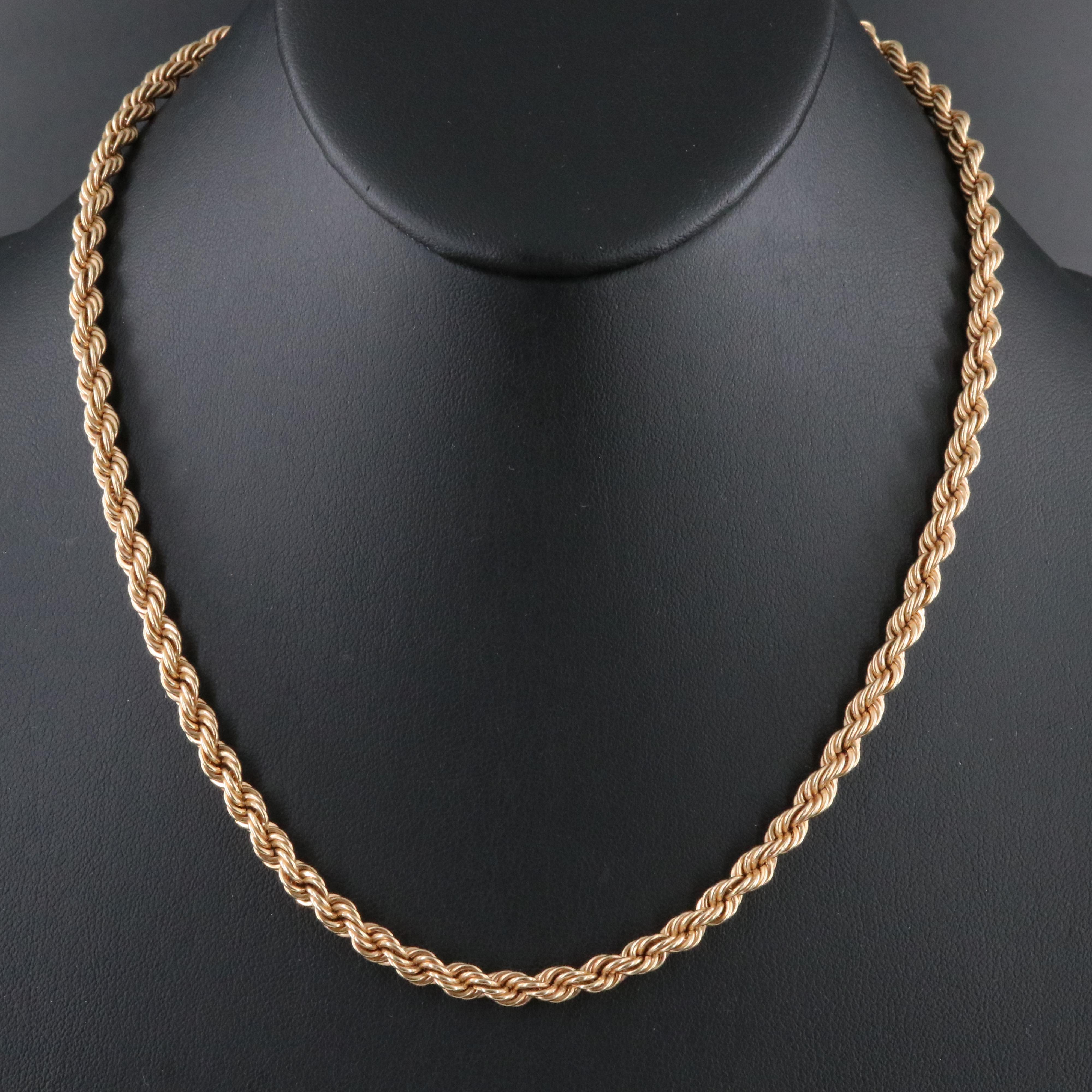14K Braided Rope Necklace