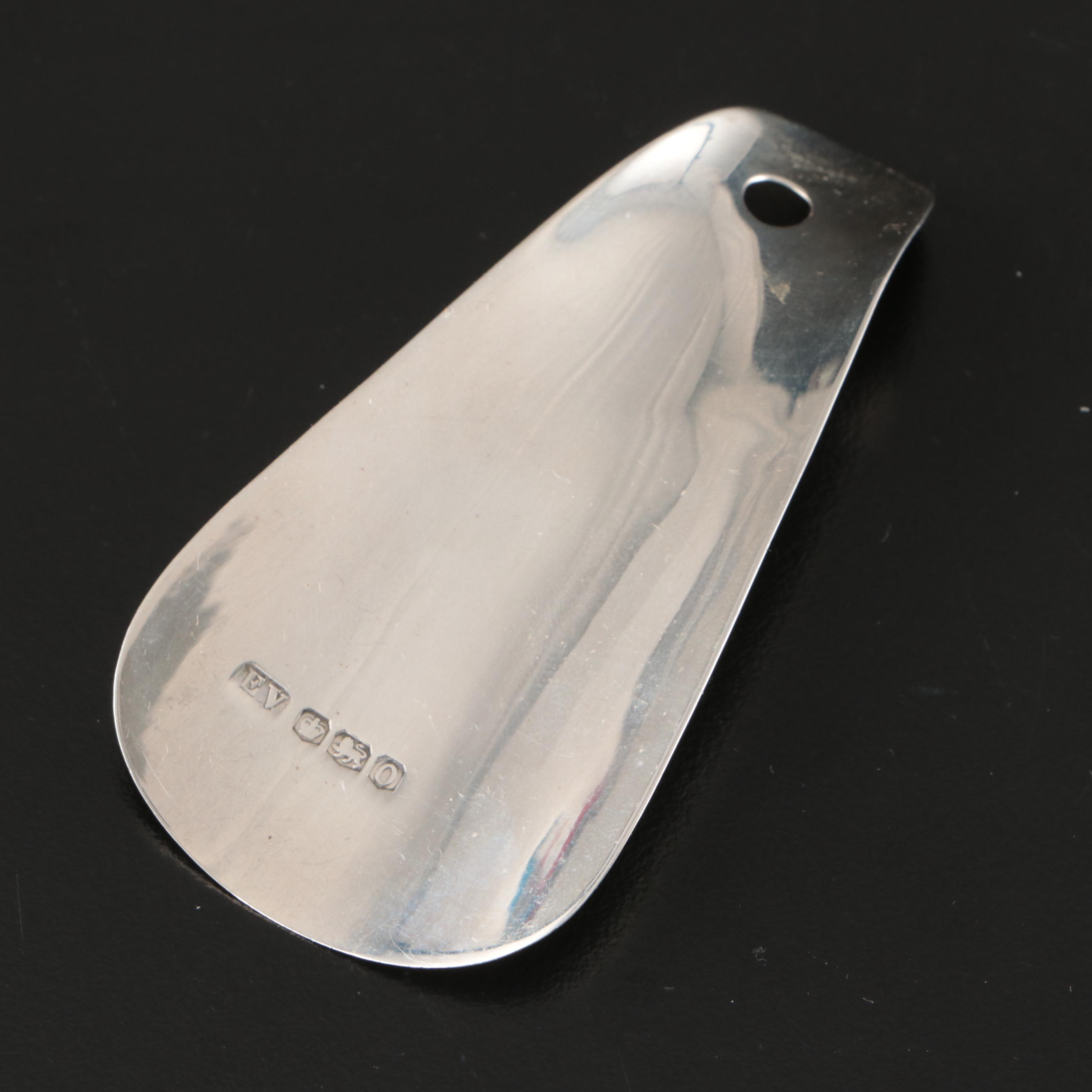 Gorham Sterling Silver Men's Shoe Horn and Brush with Other Sterling Shoe Horns