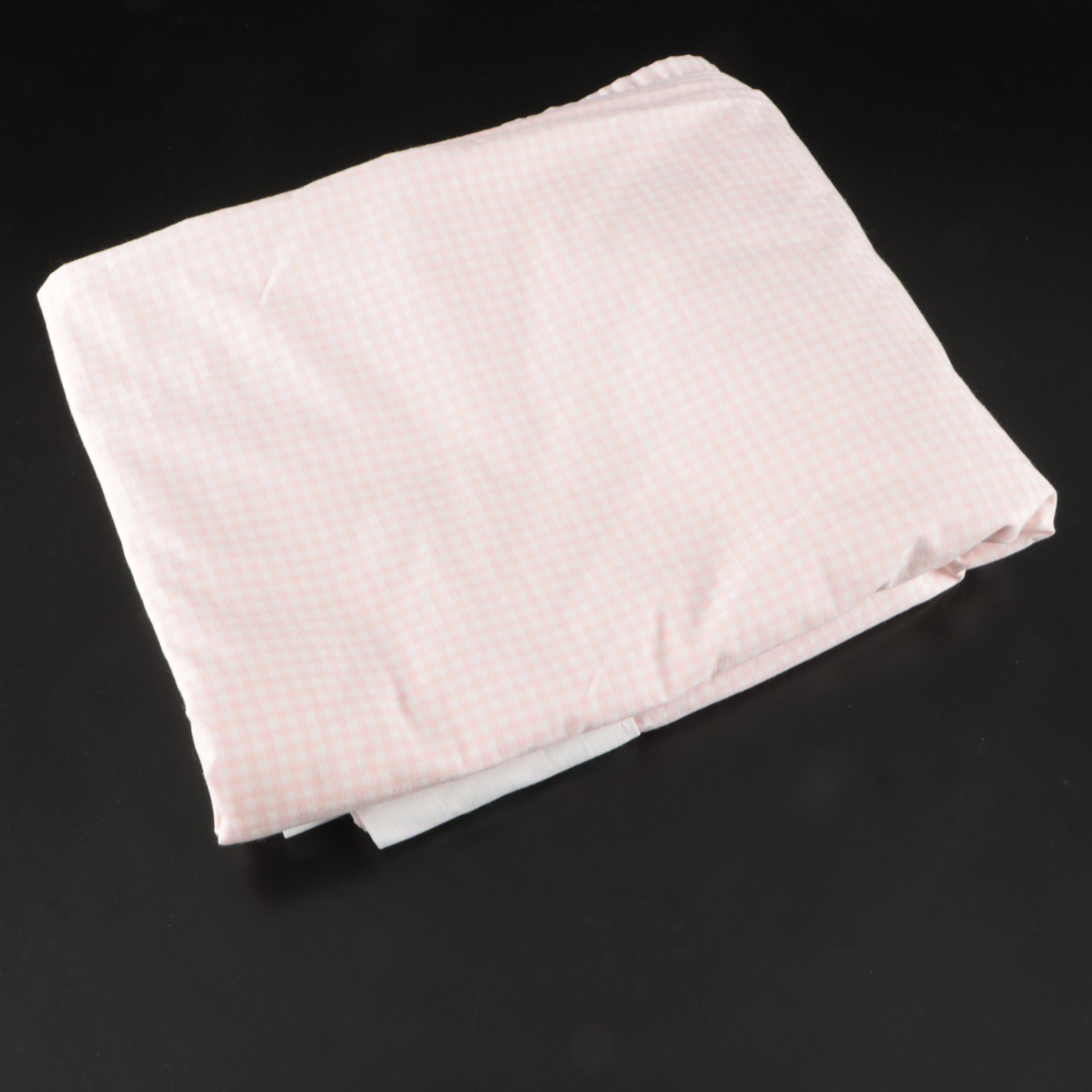 Westpoint Stevens Cotton Blend Pink Gingham Flat Sheet