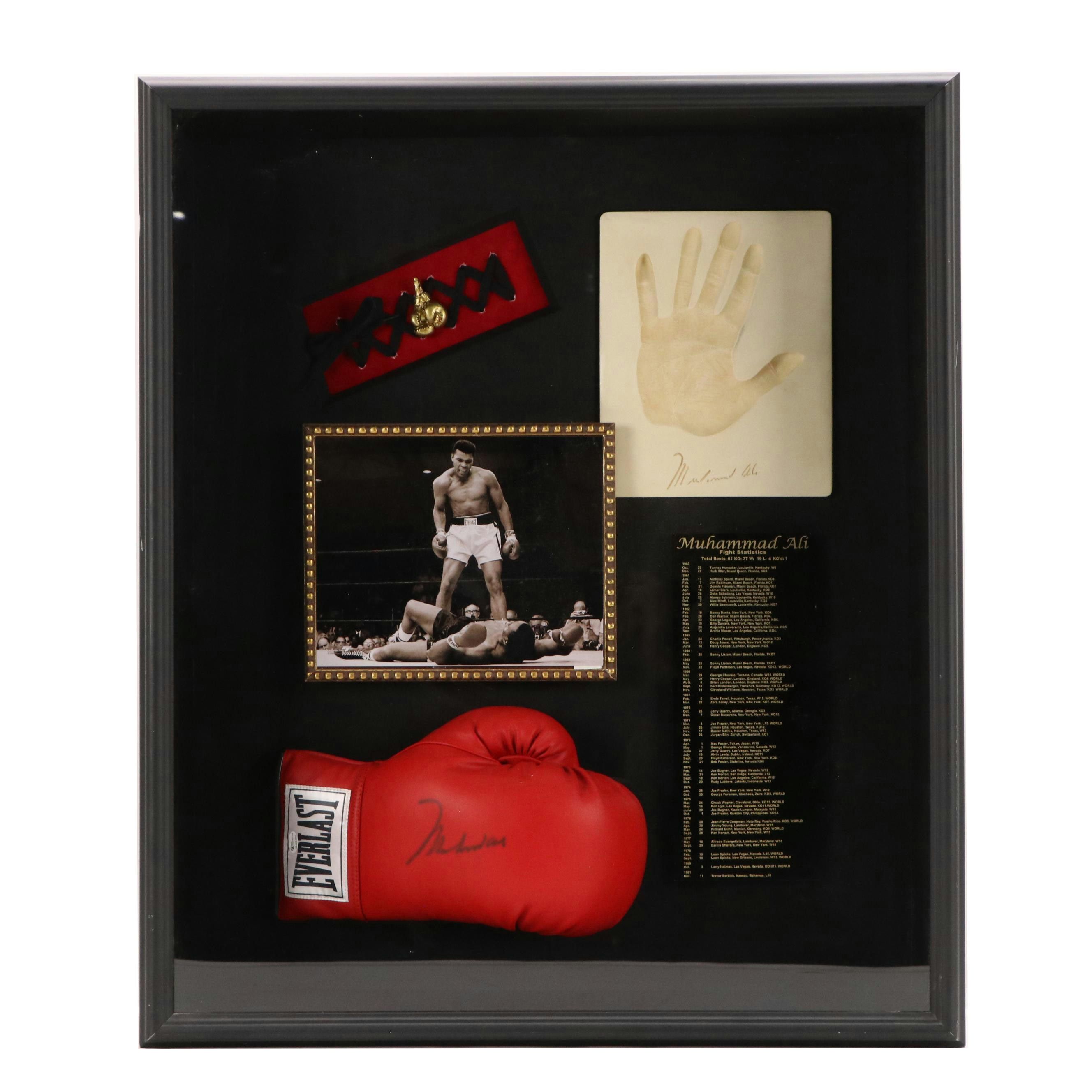 Muhammad Ali Signed Right-Handed Everlast Boxing Glove with Display