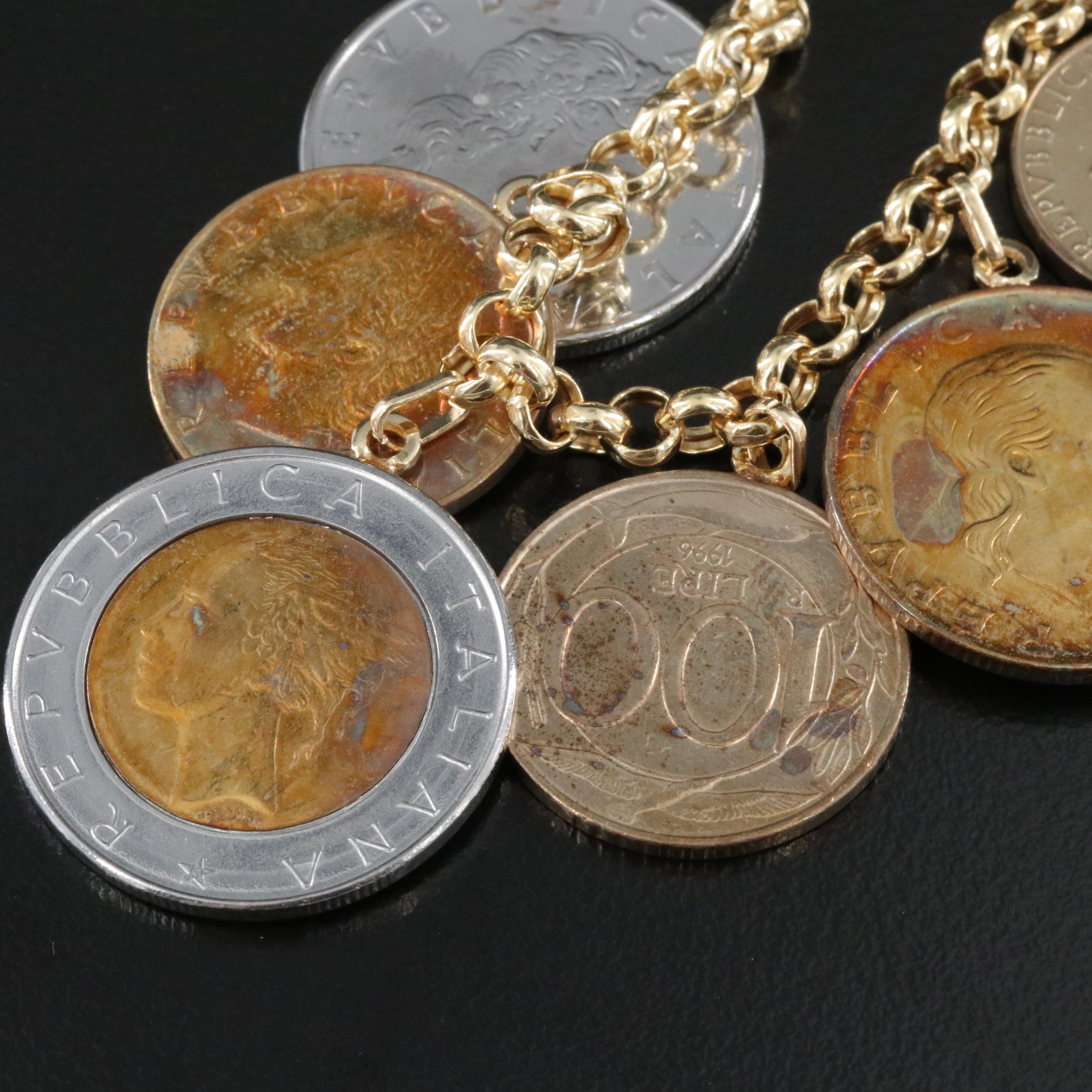 14K Italian Lire Coin Necklace