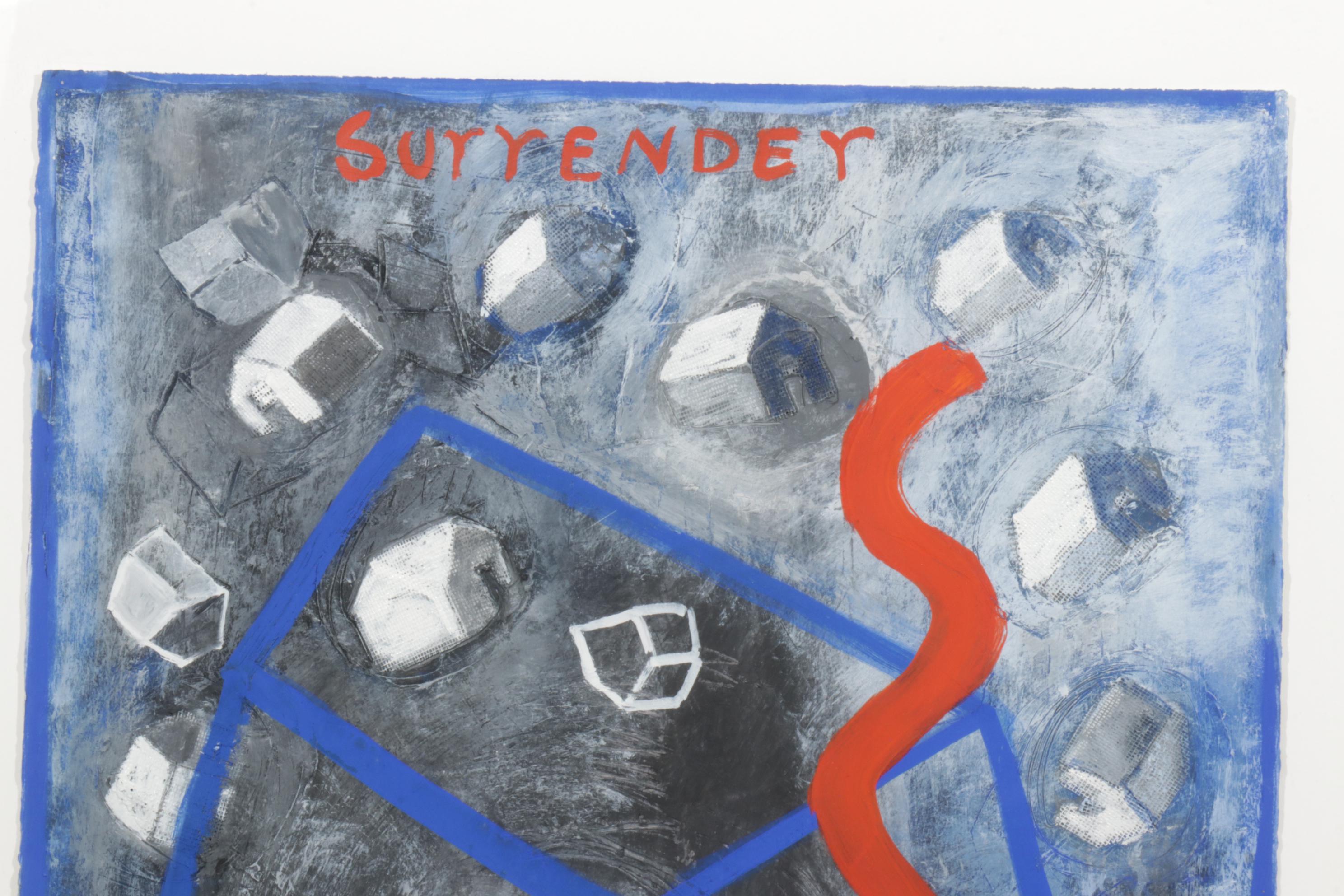 Elba Damast "Surrender" Mixed Media Painting