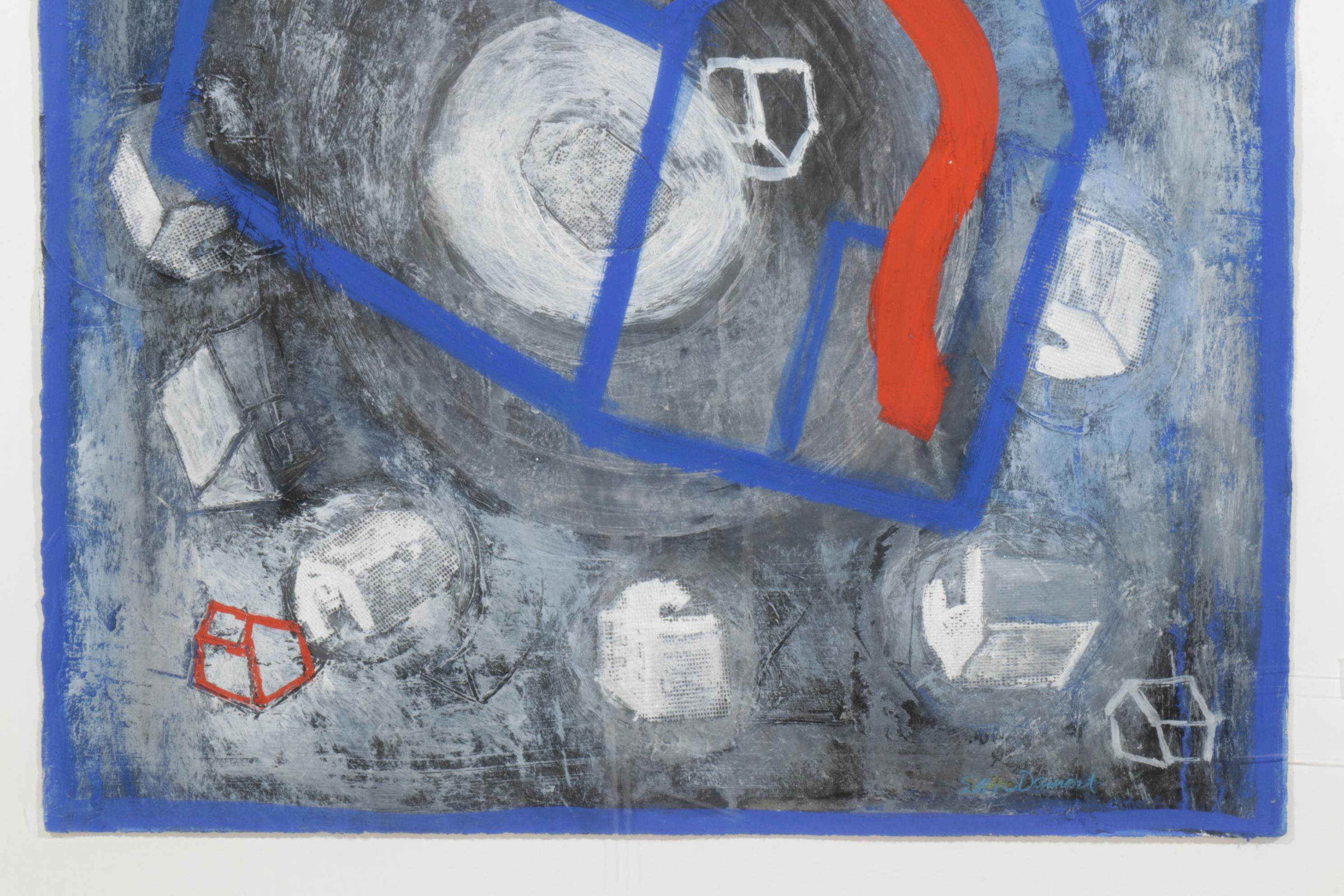 Elba Damast "Surrender" Mixed Media Painting