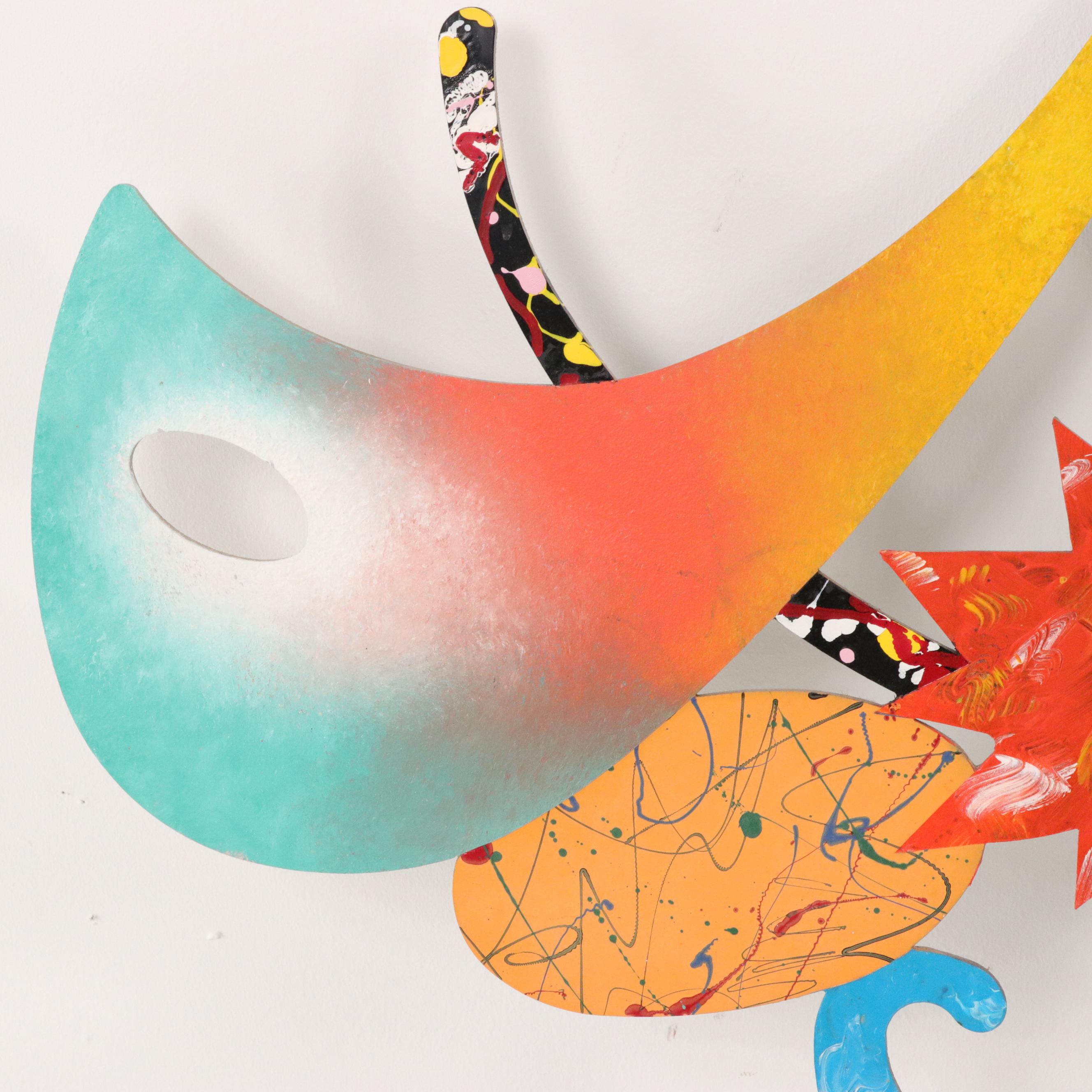 Richard Erdman Abstract Painted Steel Wall Hanging Metal Sculpture