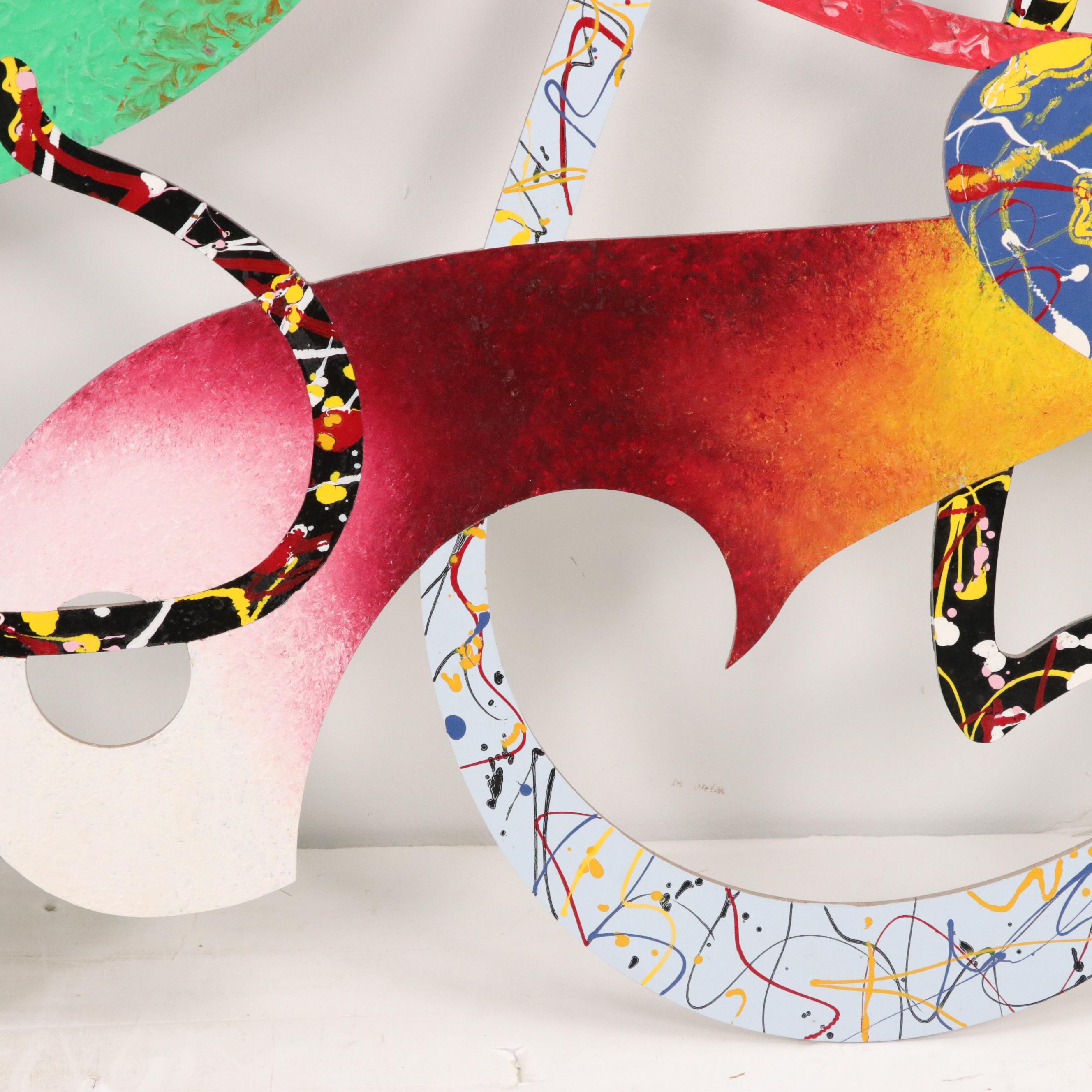 Richard Erdman Abstract Painted Steel Wall Hanging Metal Sculpture