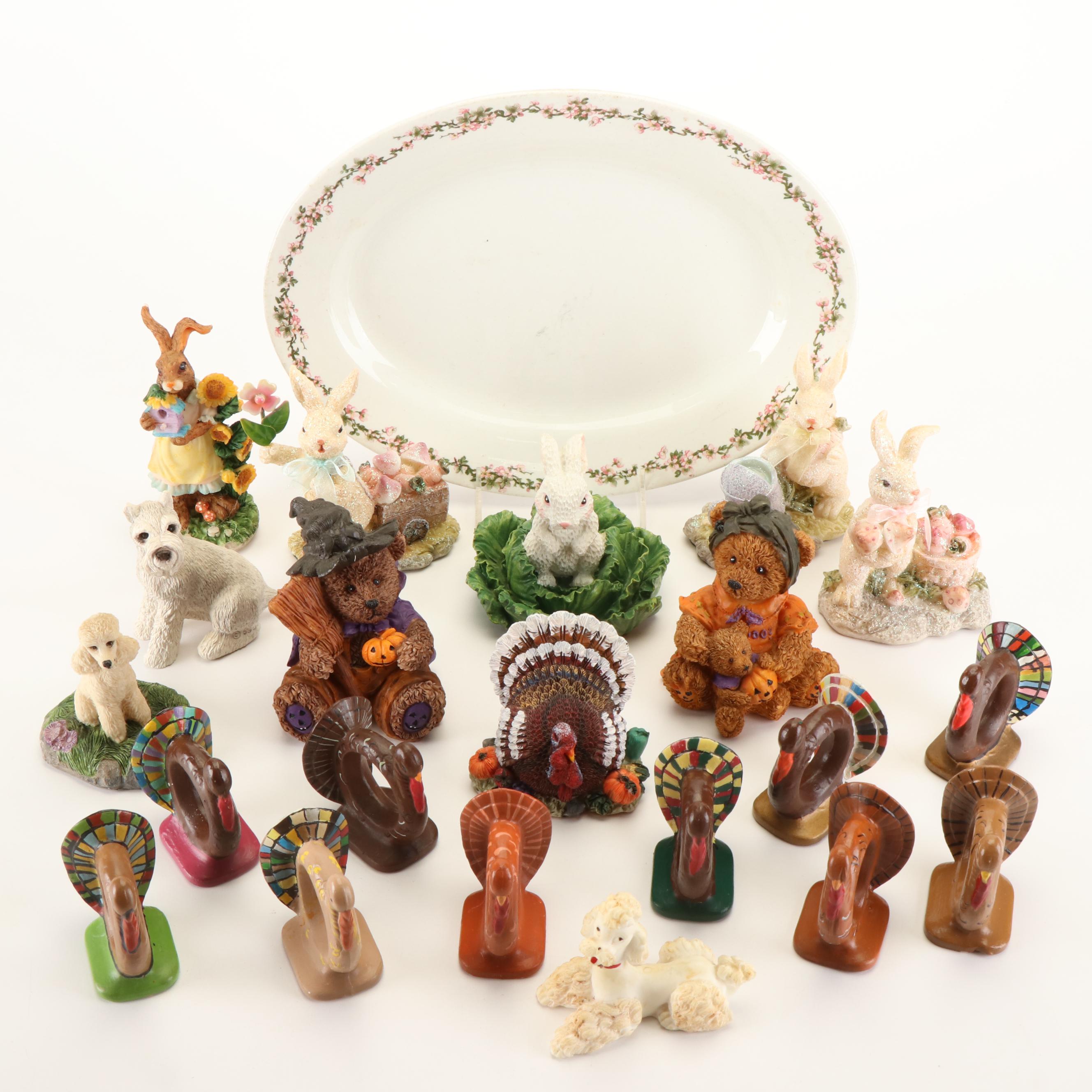 Charmstone, K's Collection Easter & Thanksgiving Seasonal Figures, Napkin Rings