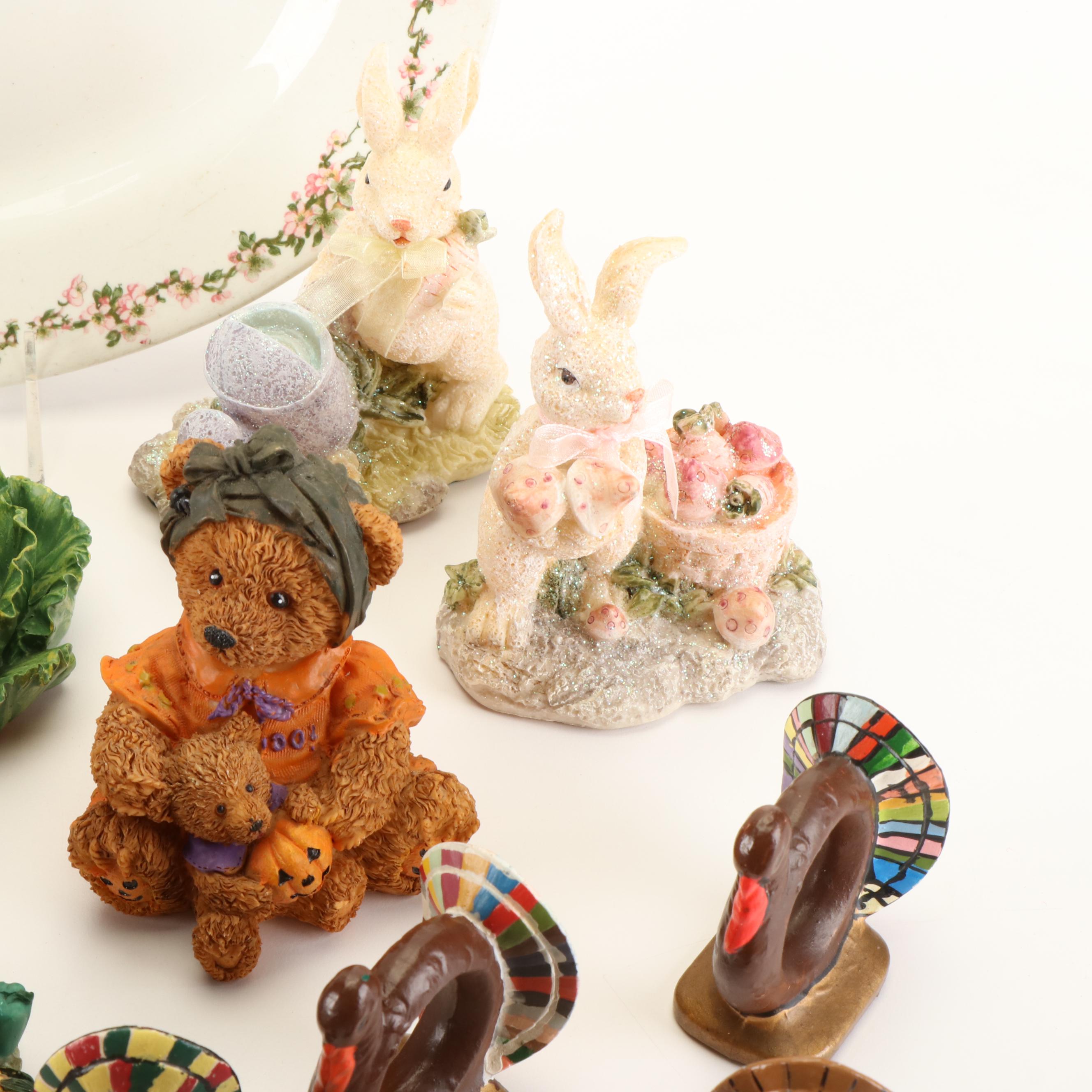Charmstone, K's Collection Easter & Thanksgiving Seasonal Figures, Napkin Rings