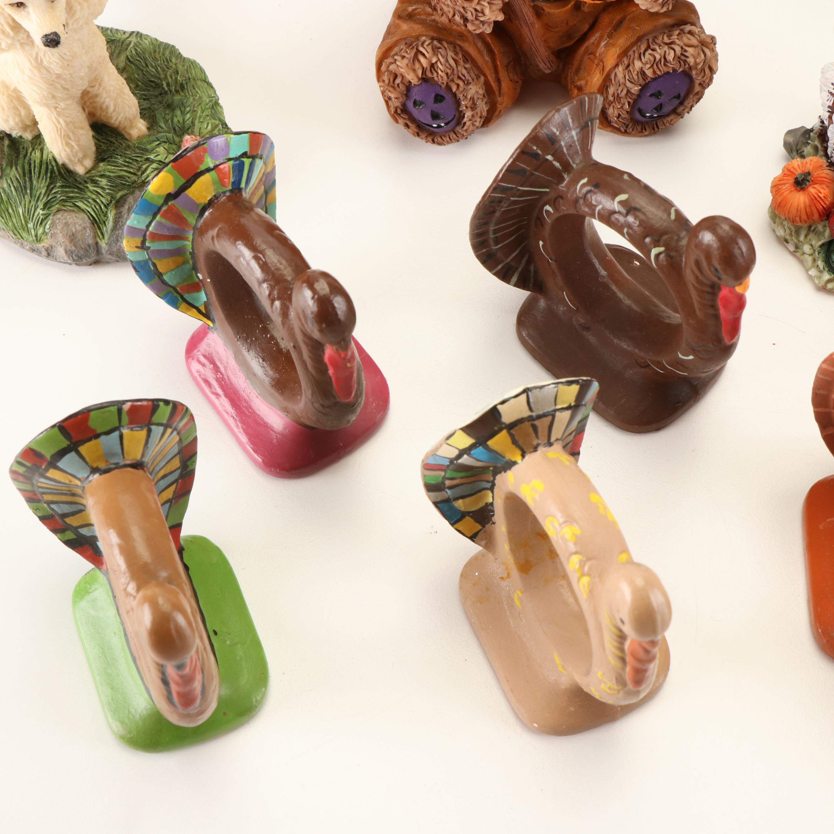 Charmstone, K's Collection Easter & Thanksgiving Seasonal Figures, Napkin Rings