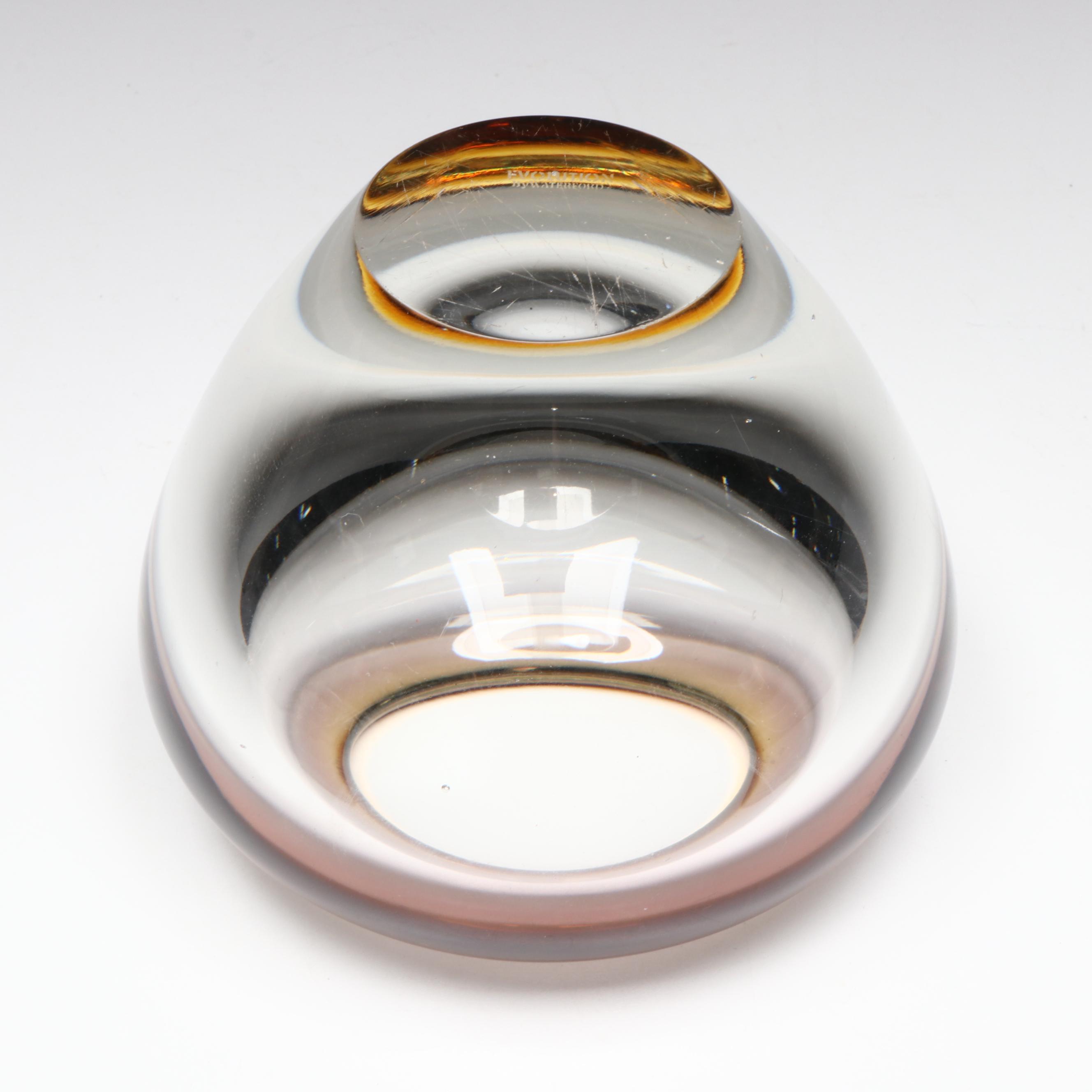 Waterford Crystal "Evolution" Red Amber Accented Vase, 2005–2016