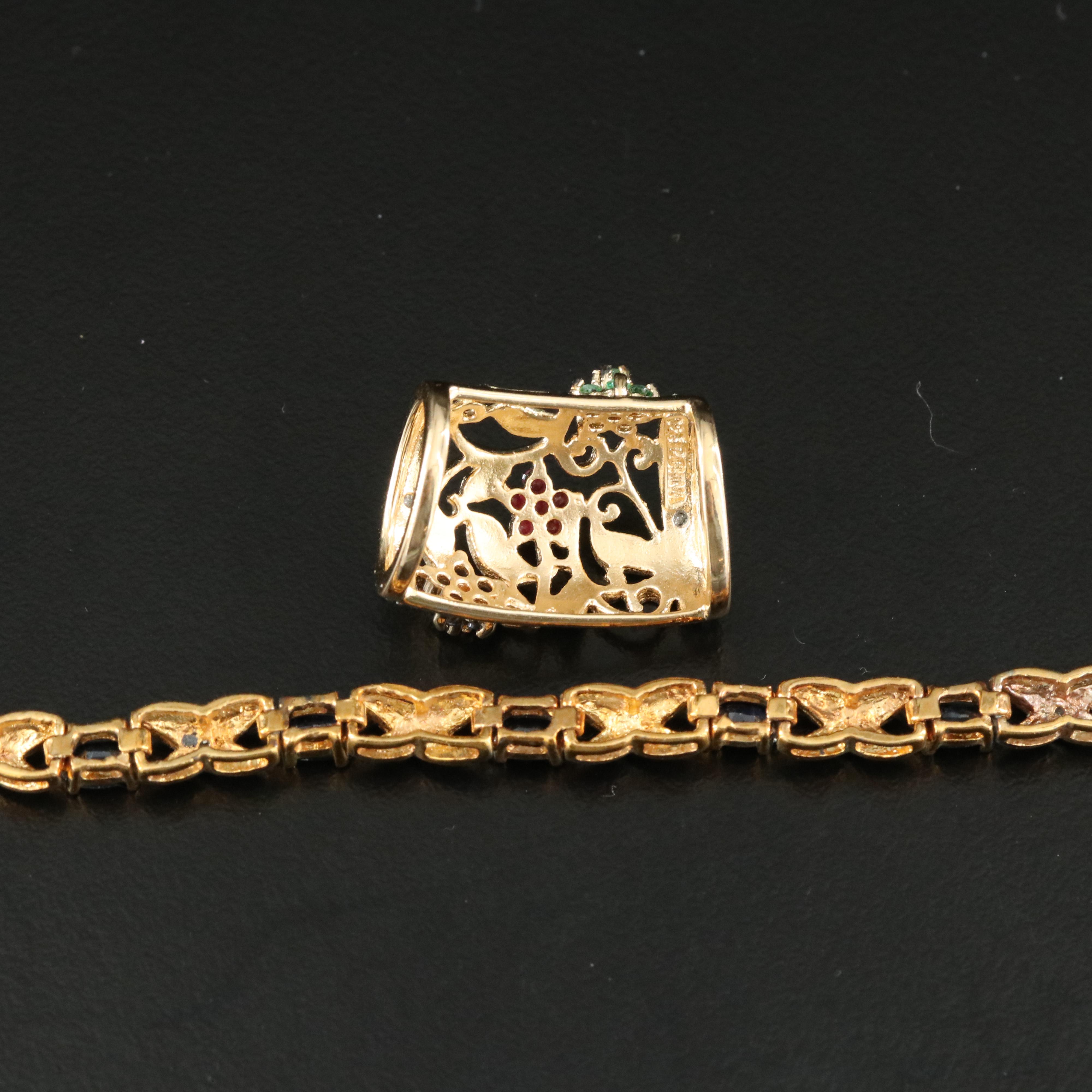 Sterling Sapphire, Emerald and Diamond Jewelry Collection