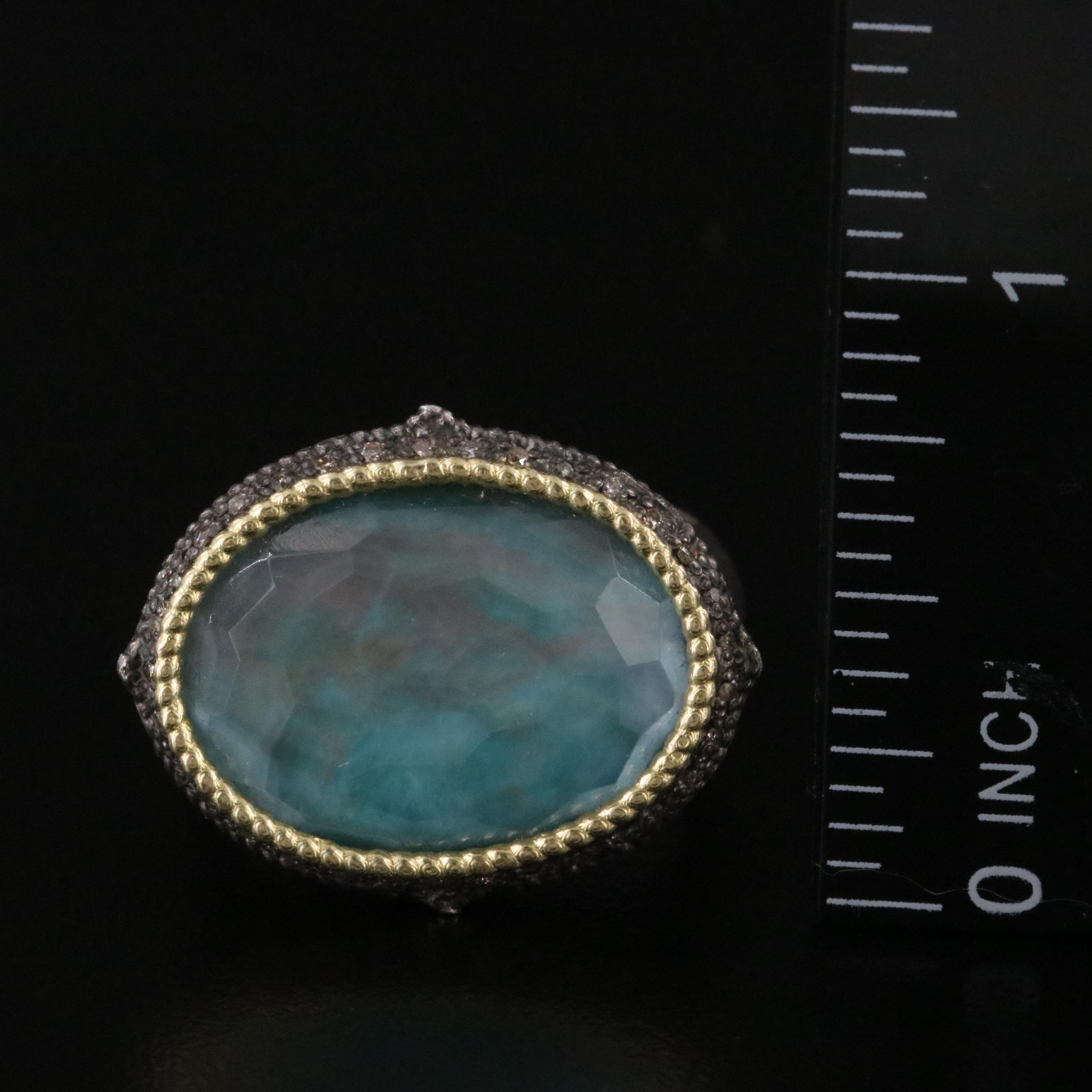 Armenta Sterling Mother-of-Pearl and Diamond Ring with 18K Accent