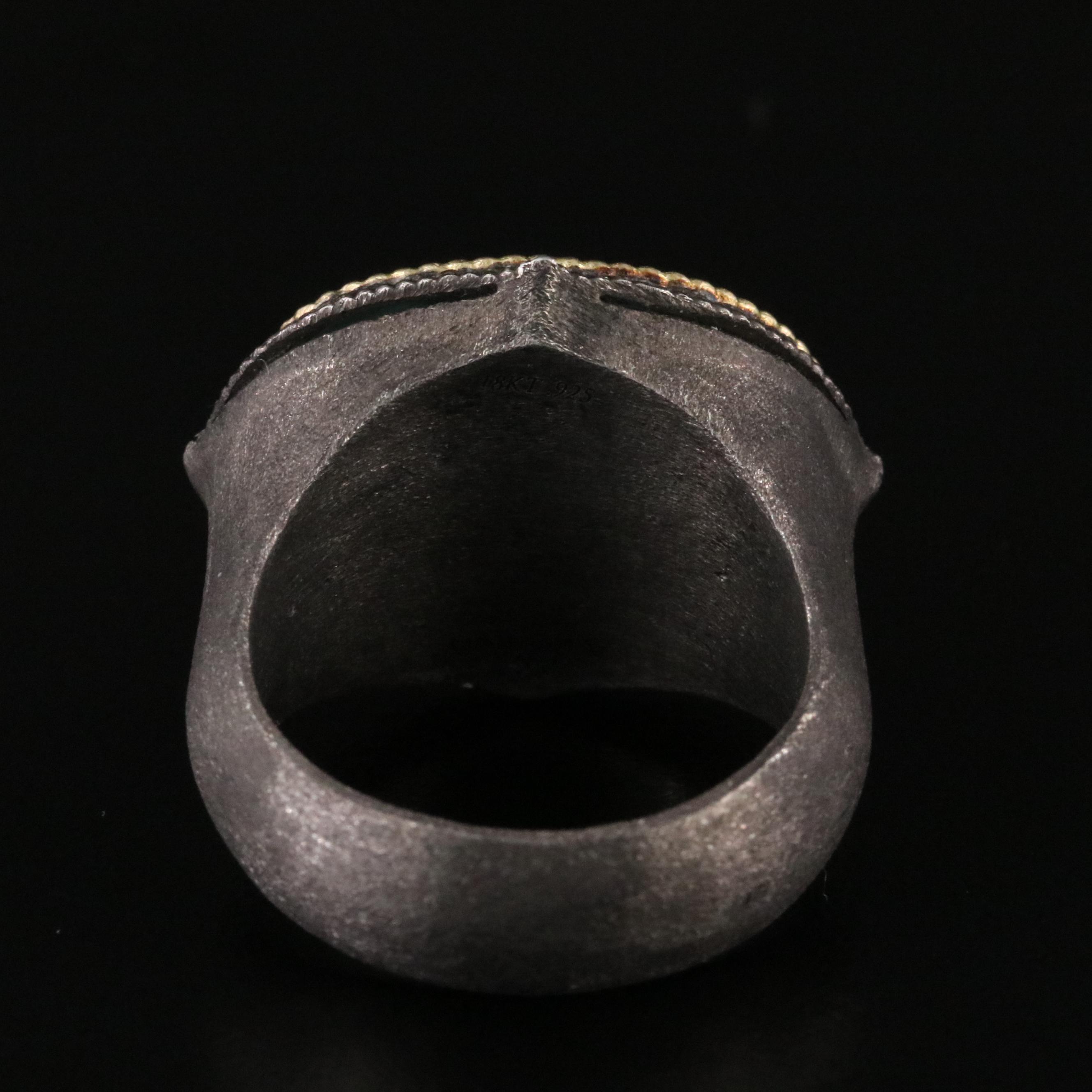 Armenta Sterling Mother-of-Pearl and Diamond Ring with 18K Accent