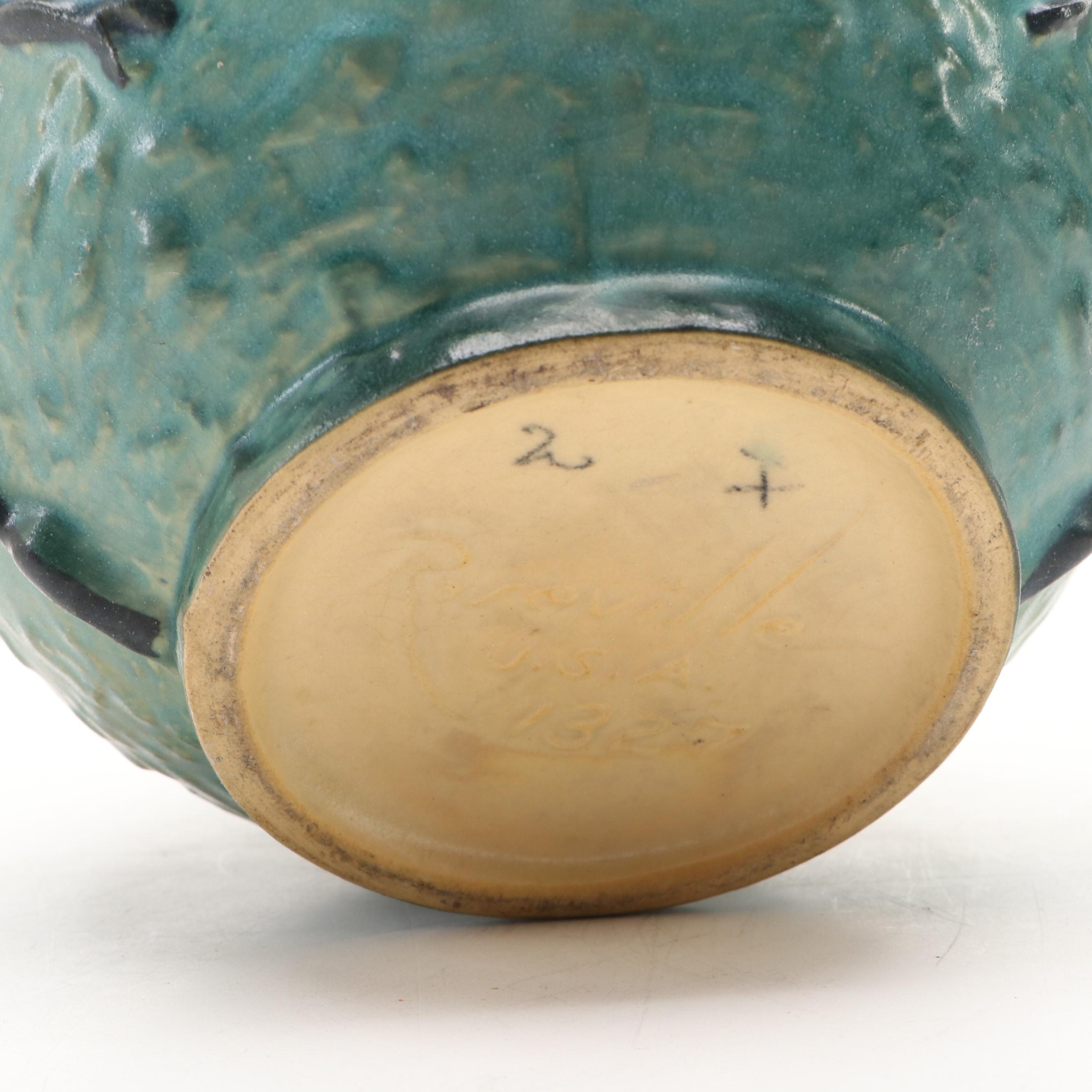 Roseville Pottery "Magnolia" Pitcher and "Thornapple" Vase