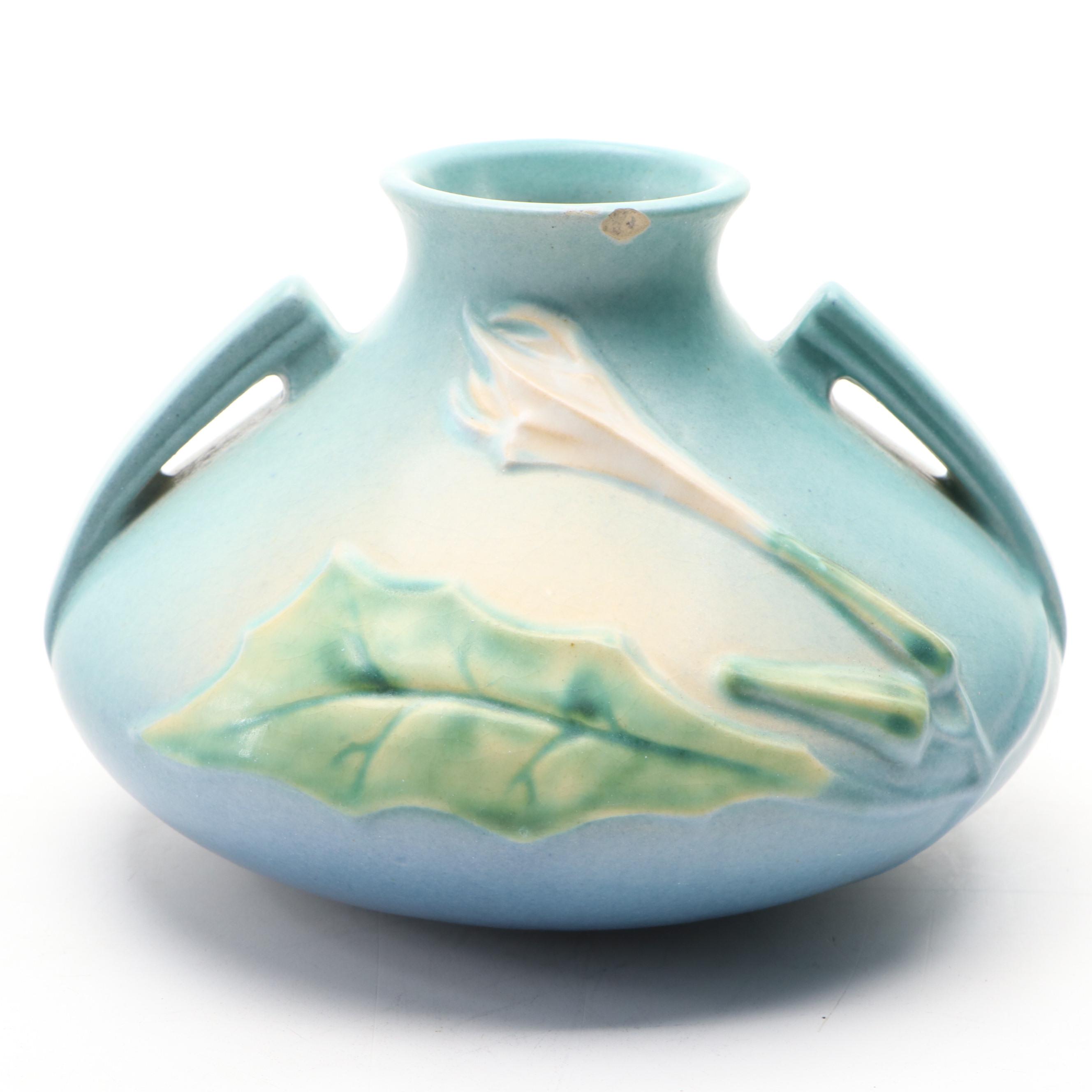 Roseville Pottery "Magnolia" Pitcher and "Thornapple" Vase