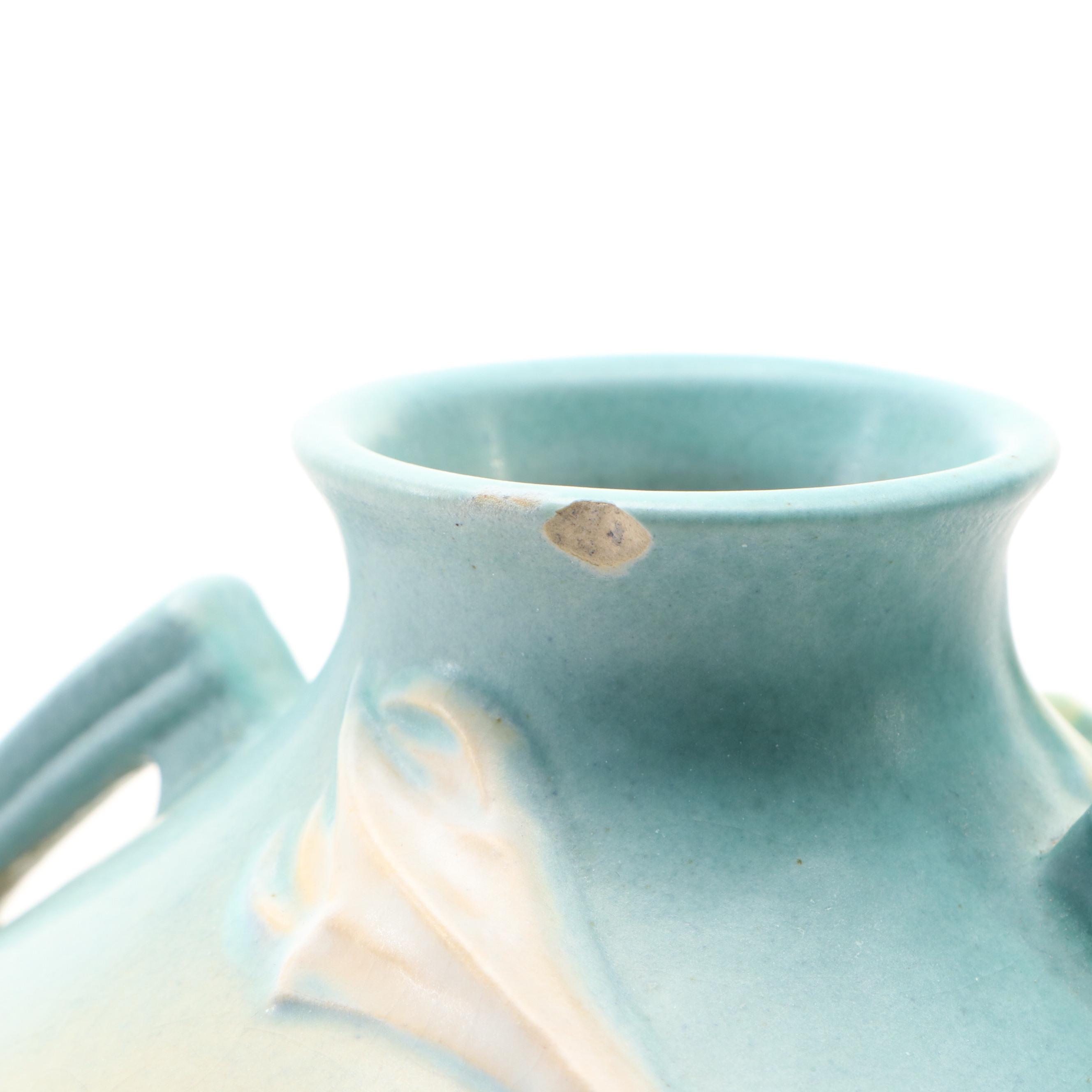 Roseville Pottery "Magnolia" Pitcher and "Thornapple" Vase