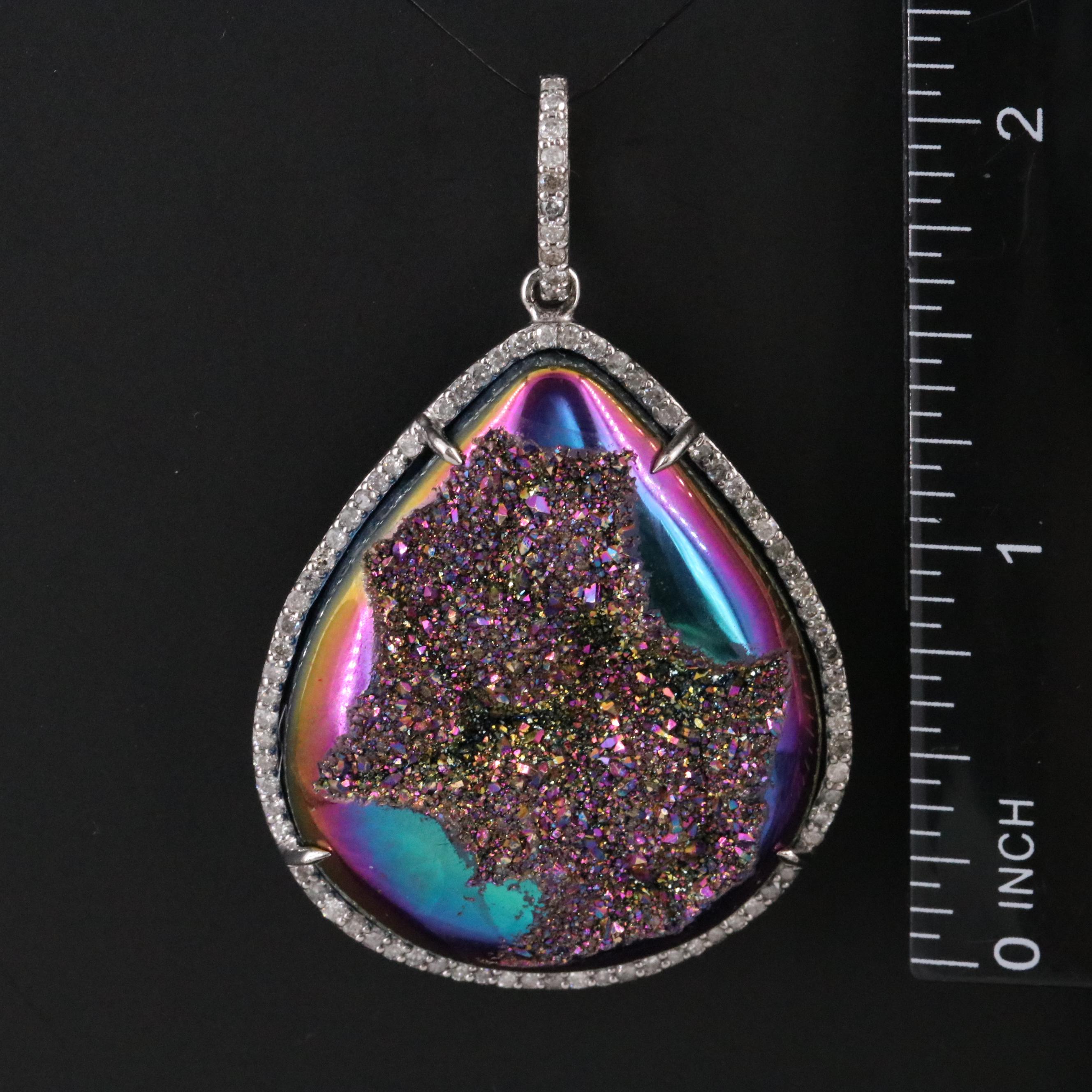 Sheryl Lowe Sterling Druzy Pendant