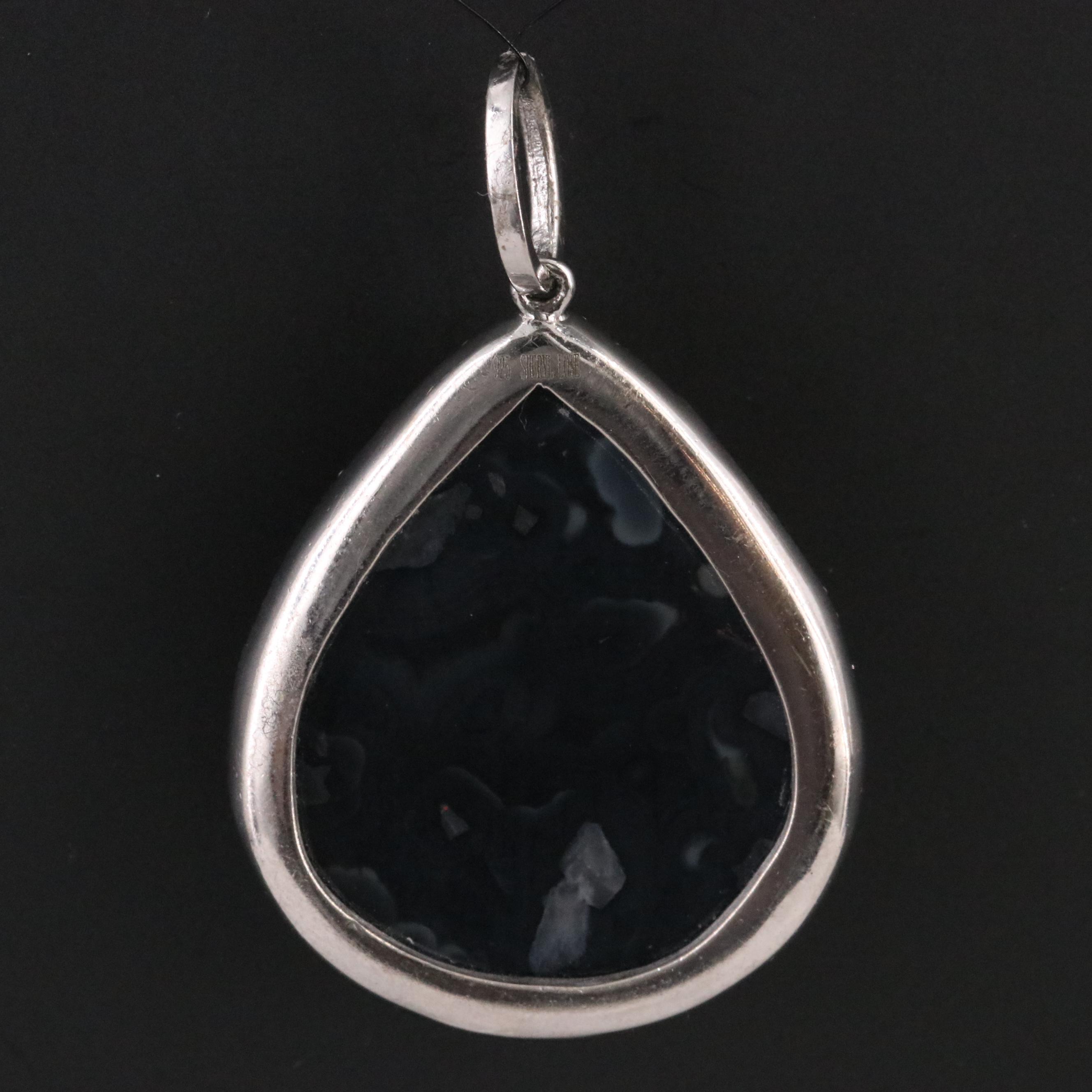 Sheryl Lowe Sterling Druzy Pendant