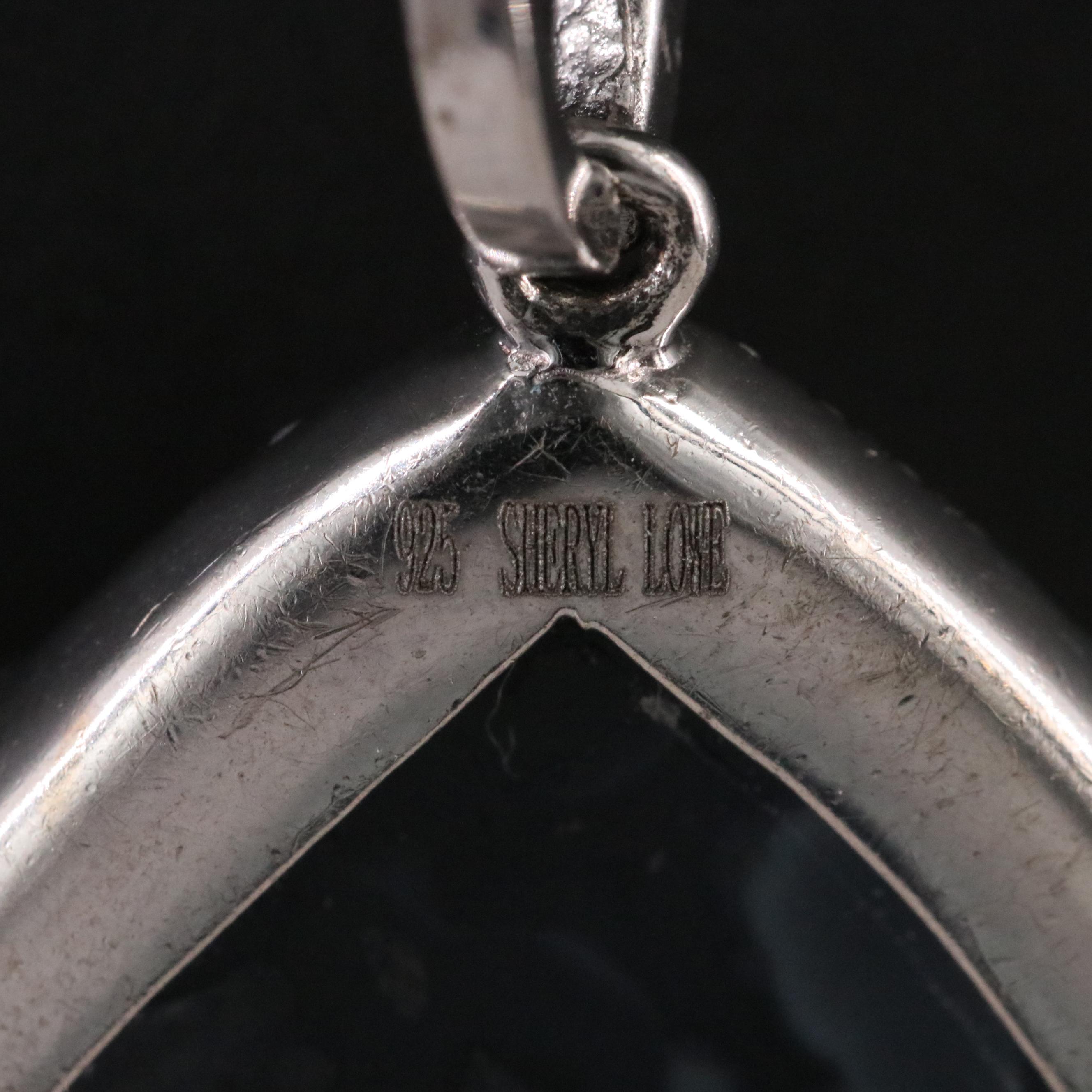 Sheryl Lowe Sterling Druzy Pendant