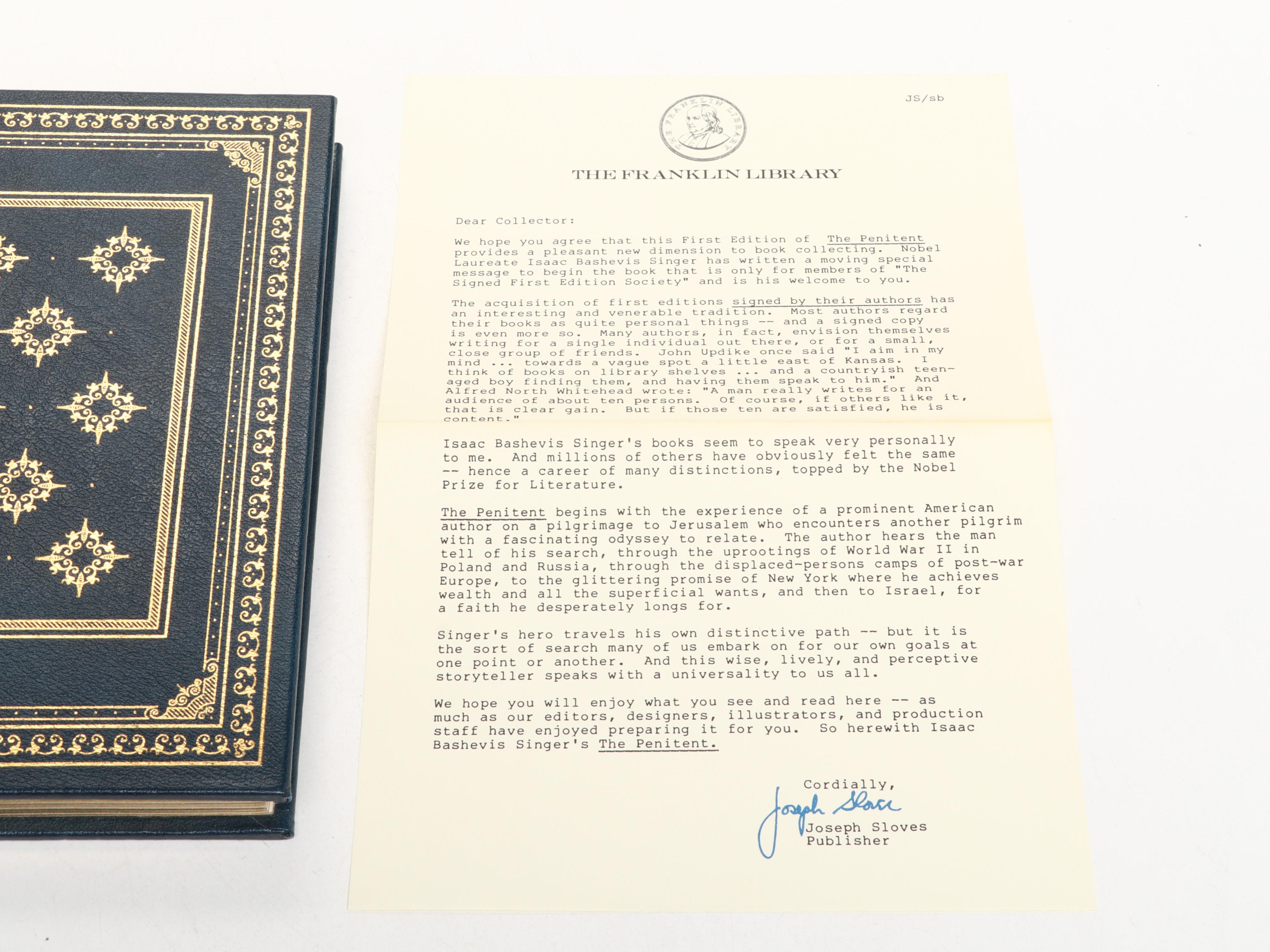 Franklin Library Signed First Edition "The Centurion" by Jan De Hartog and More