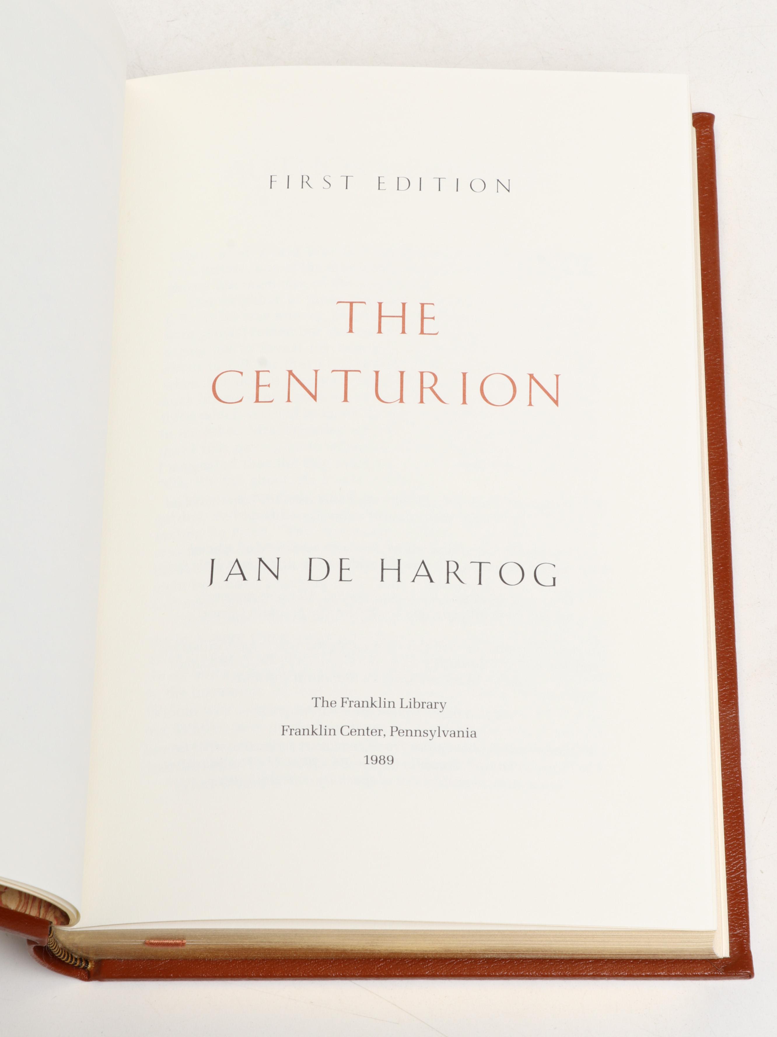 Franklin Library Signed First Edition "The Centurion" by Jan De Hartog and More