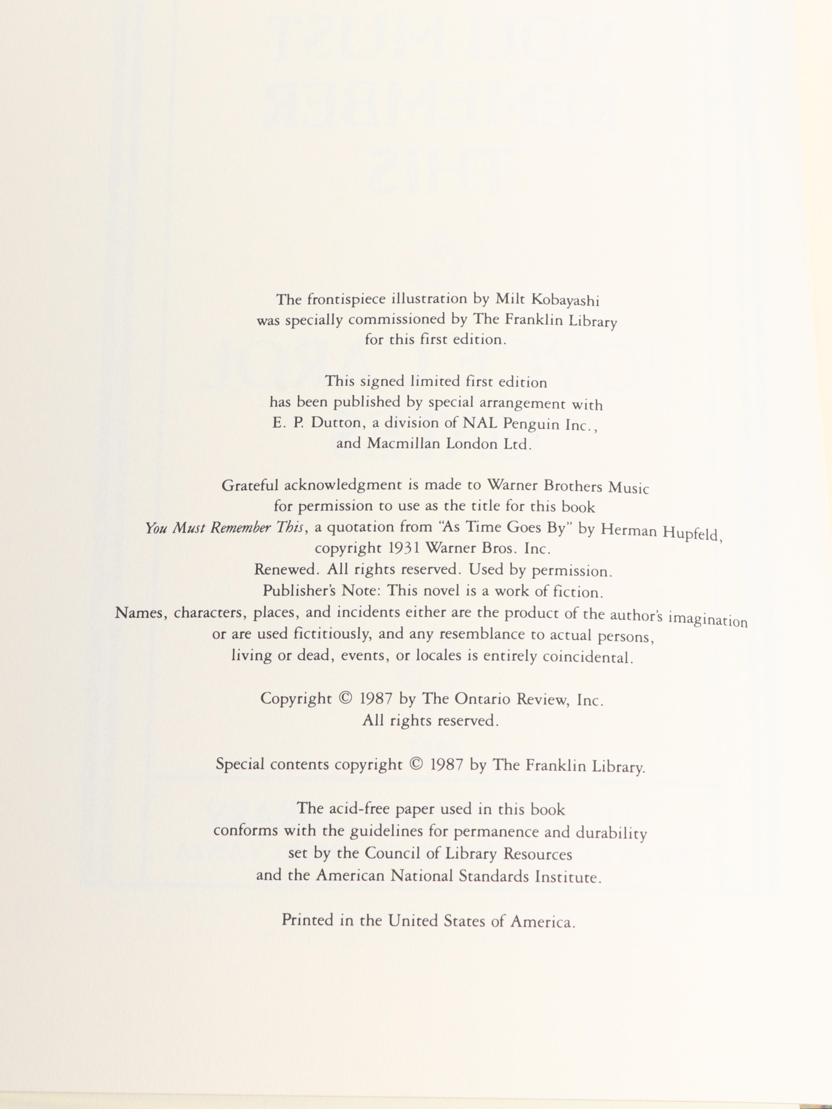 Franklin Library Signed First Edition "The Centurion" by Jan De Hartog and More