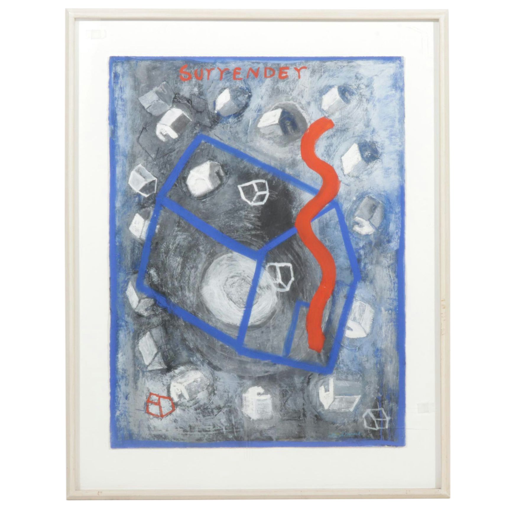 Elba Damast "Surrender" Mixed Media Painting