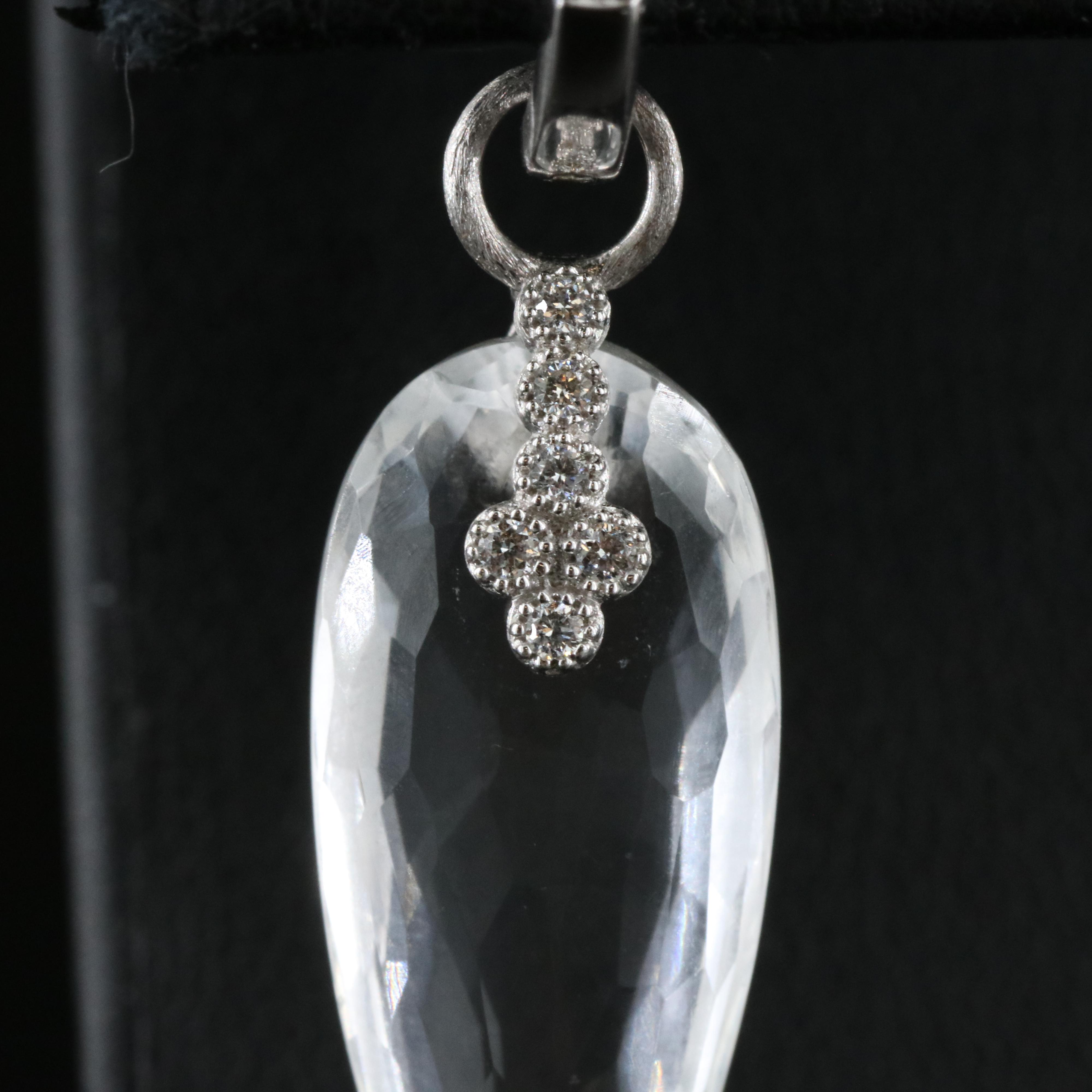 14K White Topaz and Diamond Earrings and 18K Enhancers