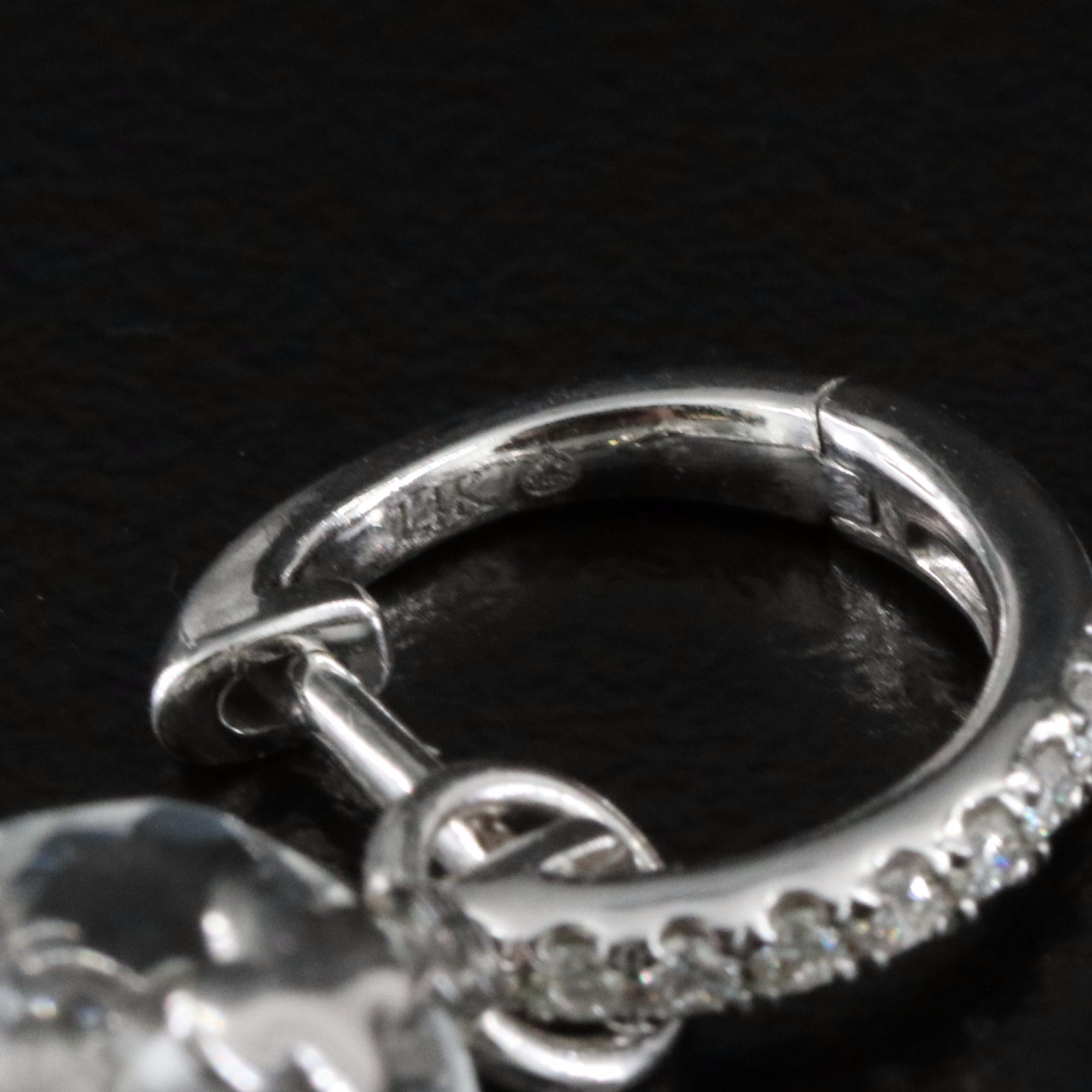 14K White Topaz and Diamond Earrings and 18K Enhancers