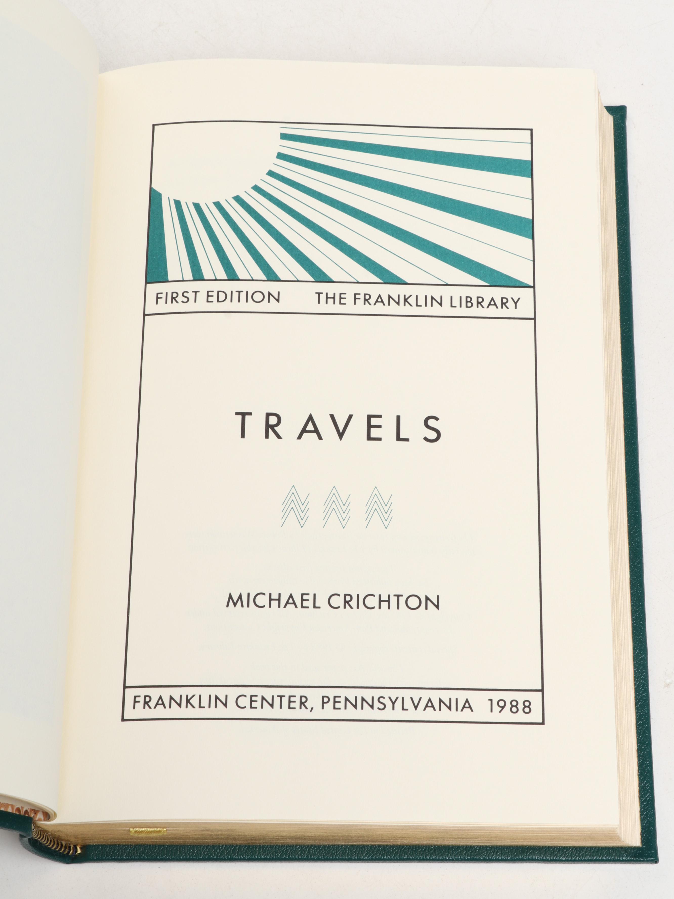 Franklin Library Signed First Edition "Travels" by Michael Crichton and More