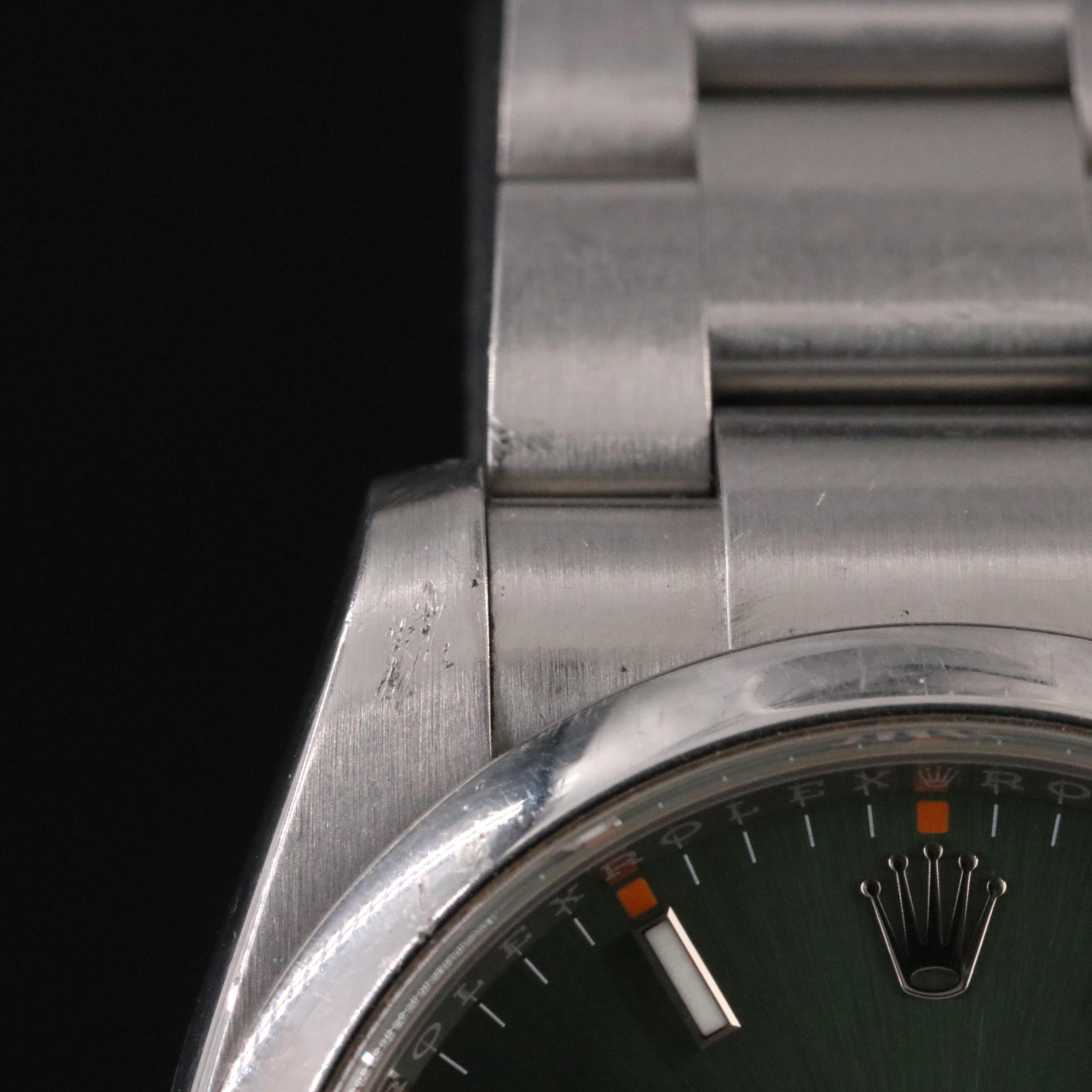 Rolex Oyster Perpetual 114200 Olive Green 34mm Steel Automatic Watch