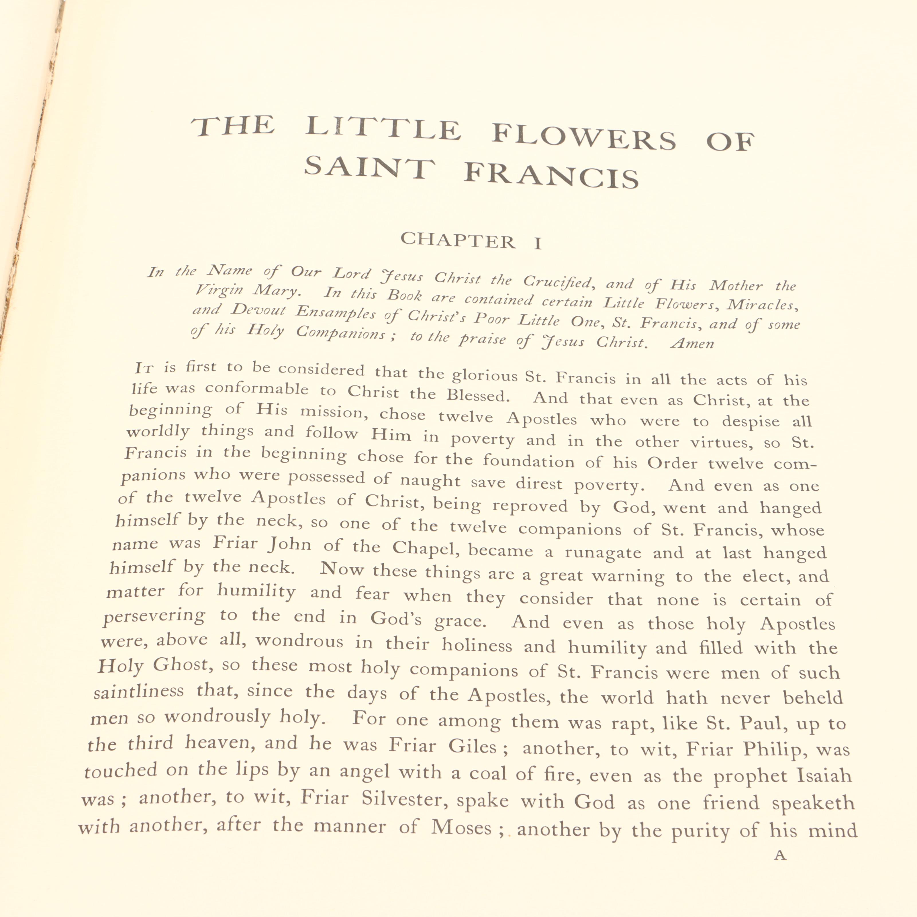 Limited Edition "The Little Flowers of Saint Francis" by Ugolino Brunforte, 1919