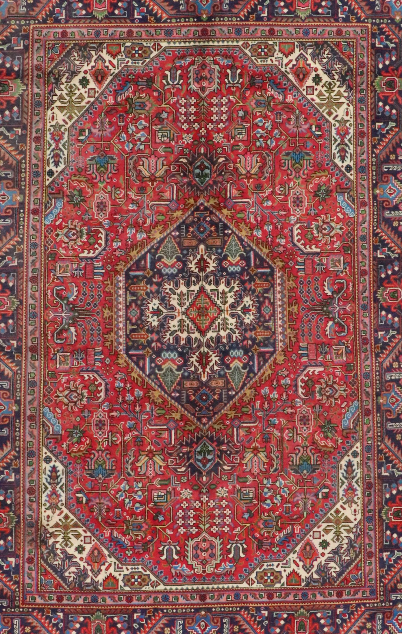 6'5 x 9'10 Hand-Knotted Indo-Persian Heriz Area Rug