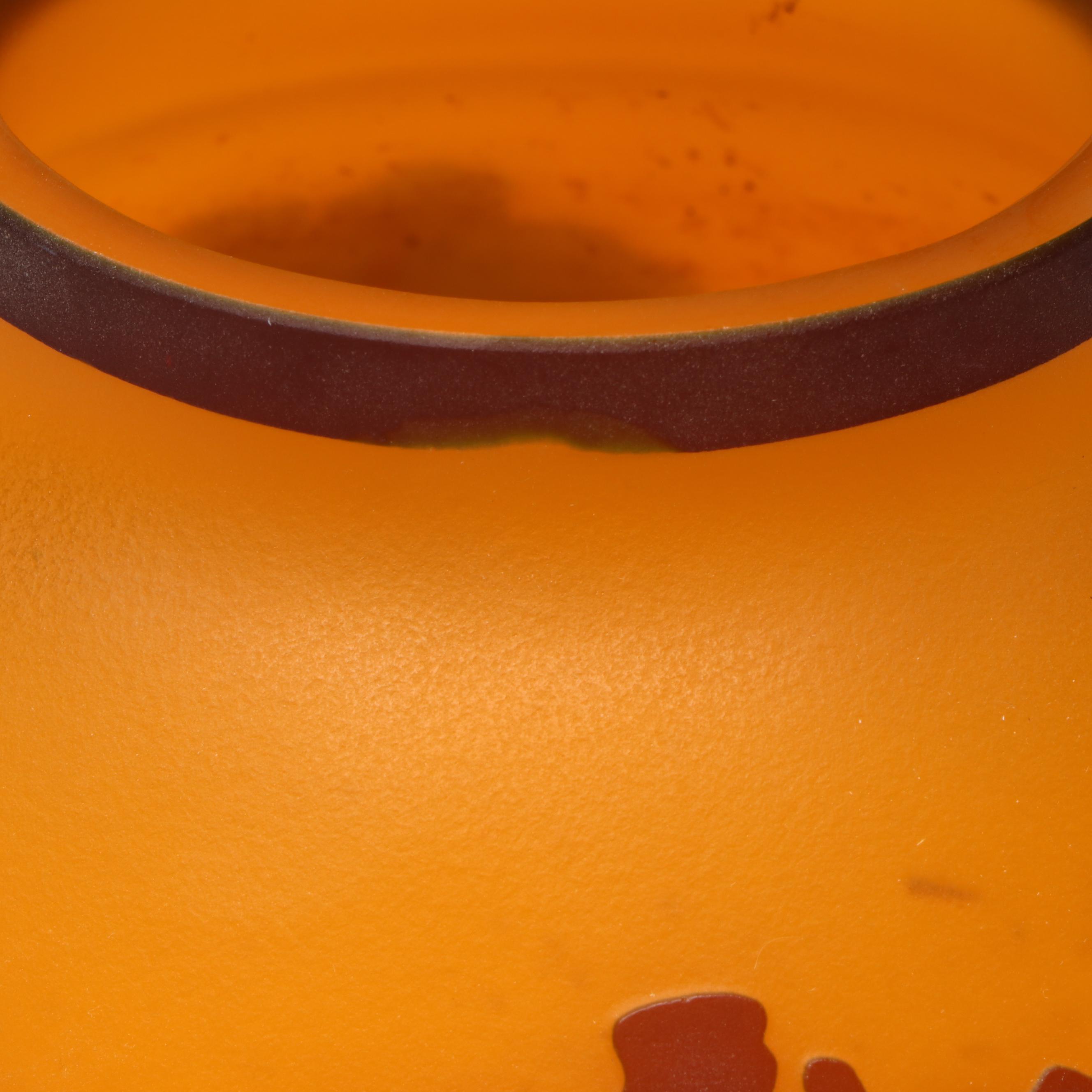 Oak Tree Cameo Glass Vase with Art Deco Milk Glass Boudoir Lamp