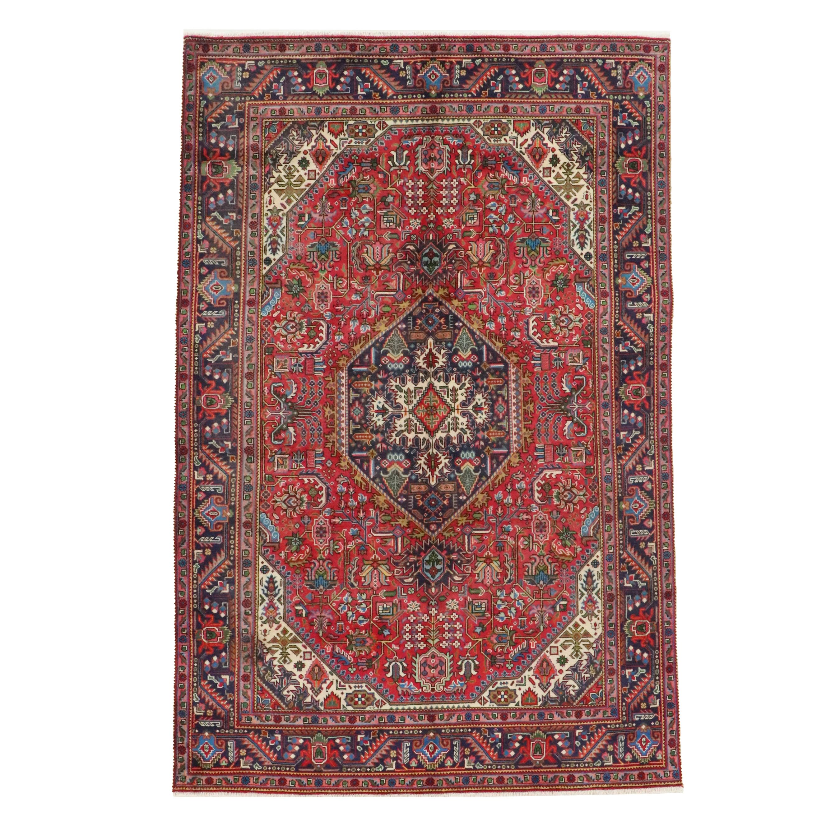 6'5 x 9'10 Hand-Knotted Indo-Persian Heriz Area Rug