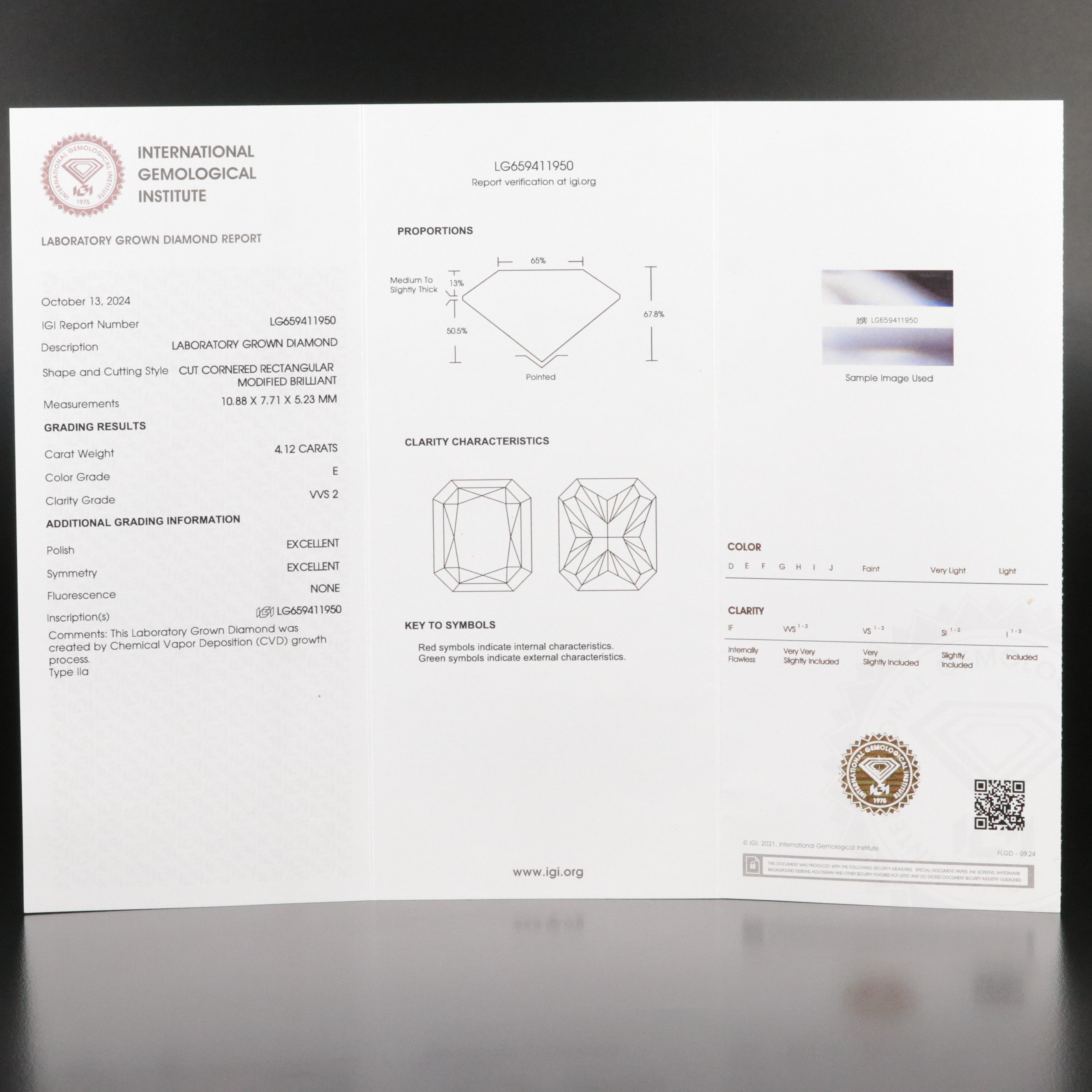 14K 4.46 CTW Lab Grown Diamond Ring with IGI Report