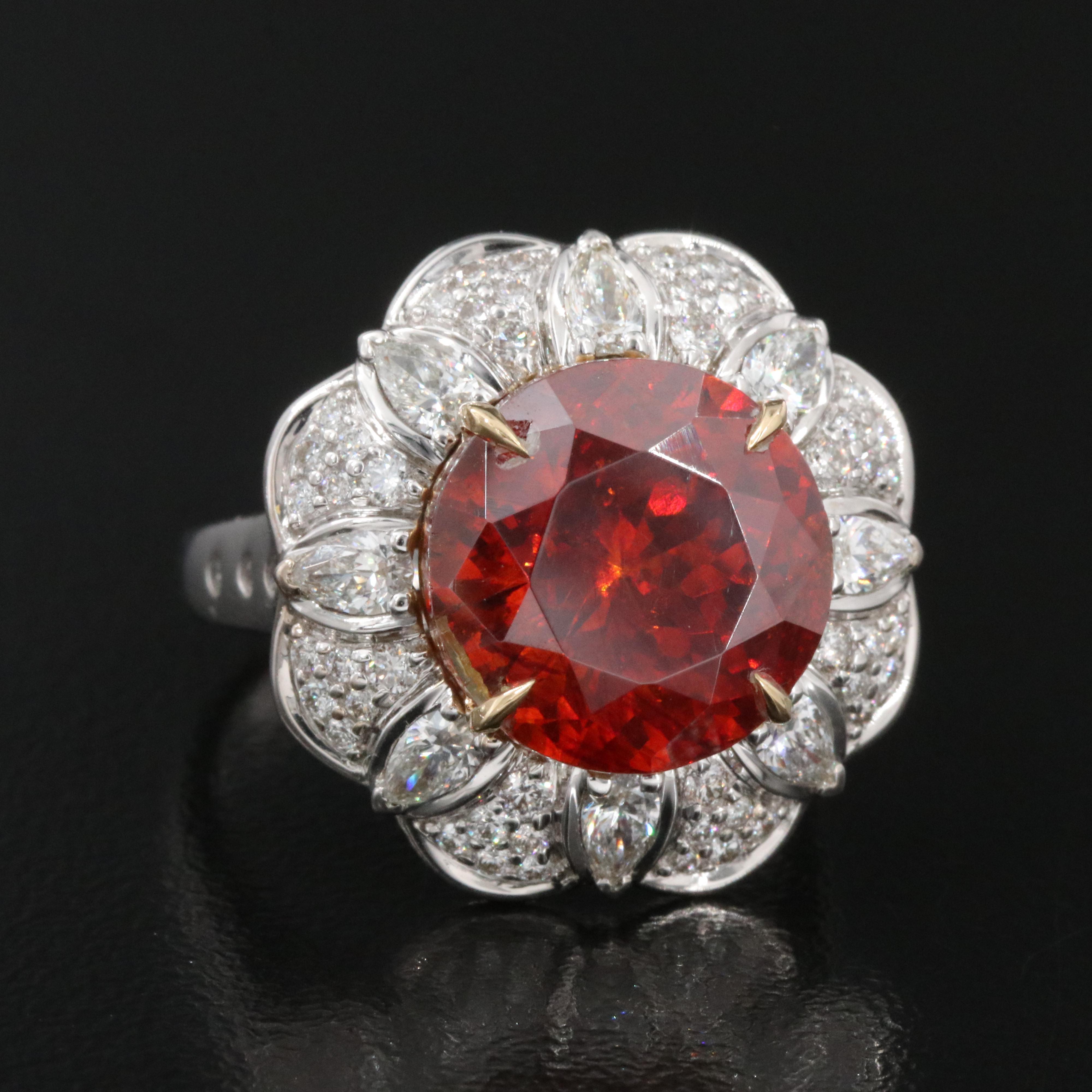 Chromia 18K Sphalerite and Diamond Ring