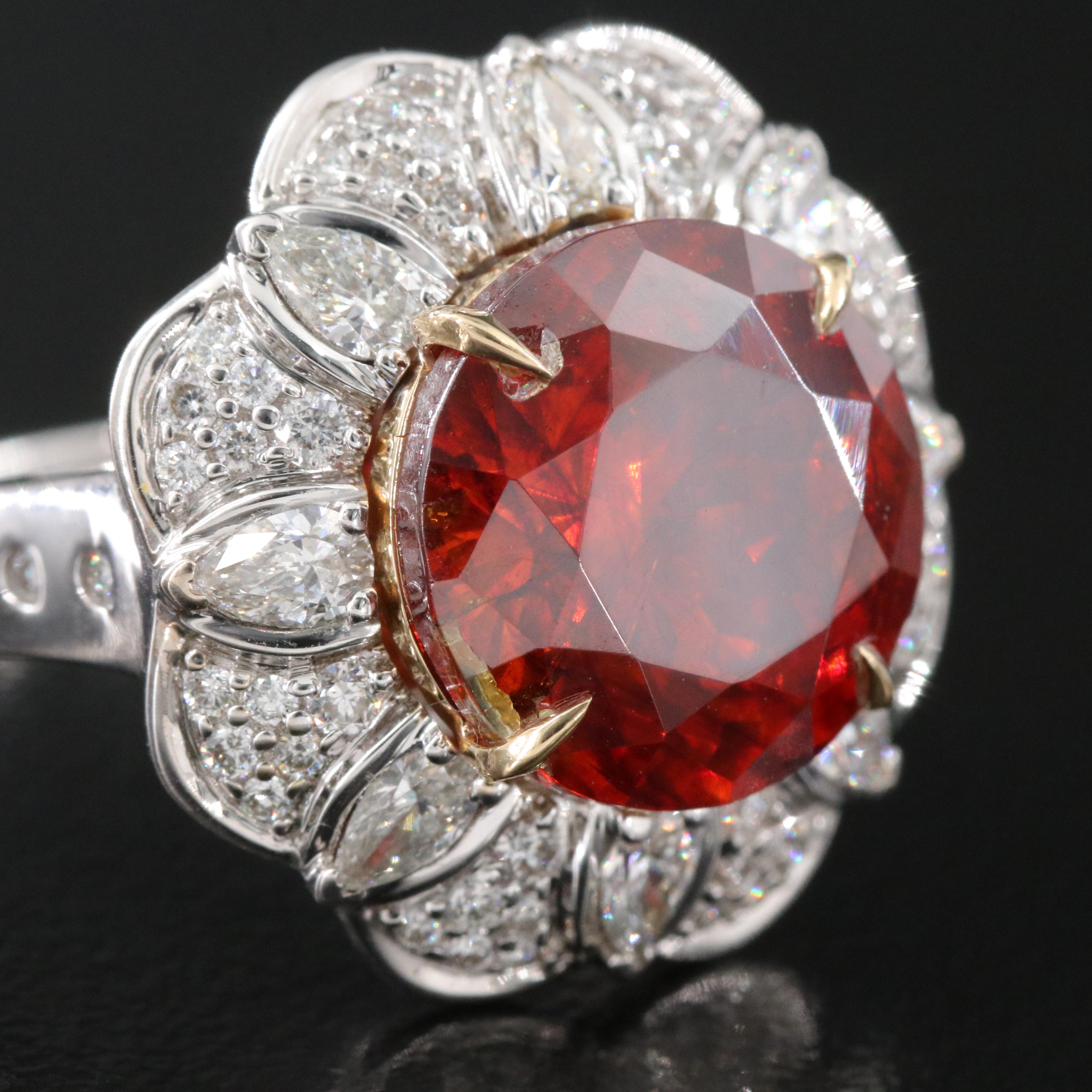 Chromia 18K Sphalerite and Diamond Ring