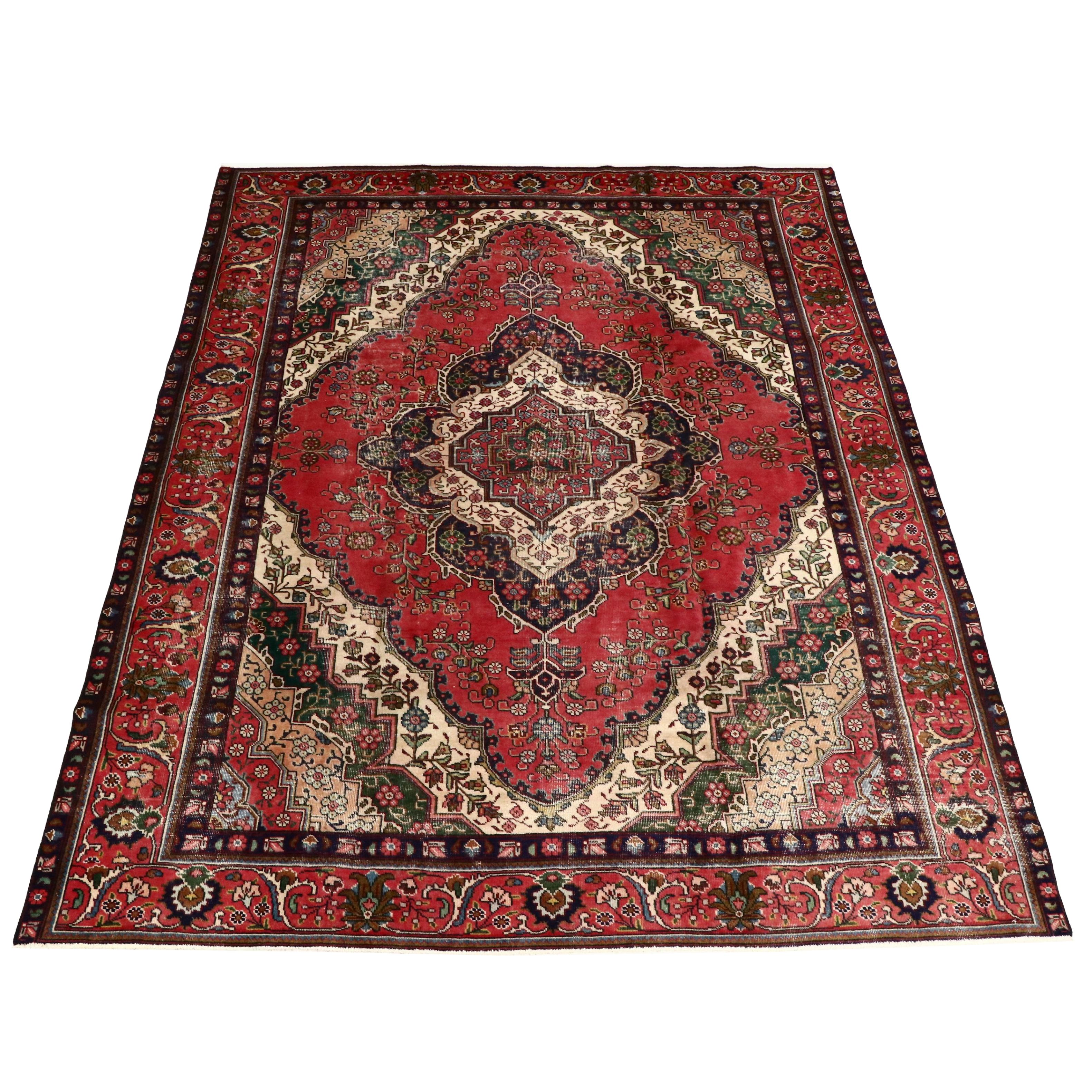 9'8 x 12'4 Hand-Knotted Persian Tabriz Room-Sized Rug