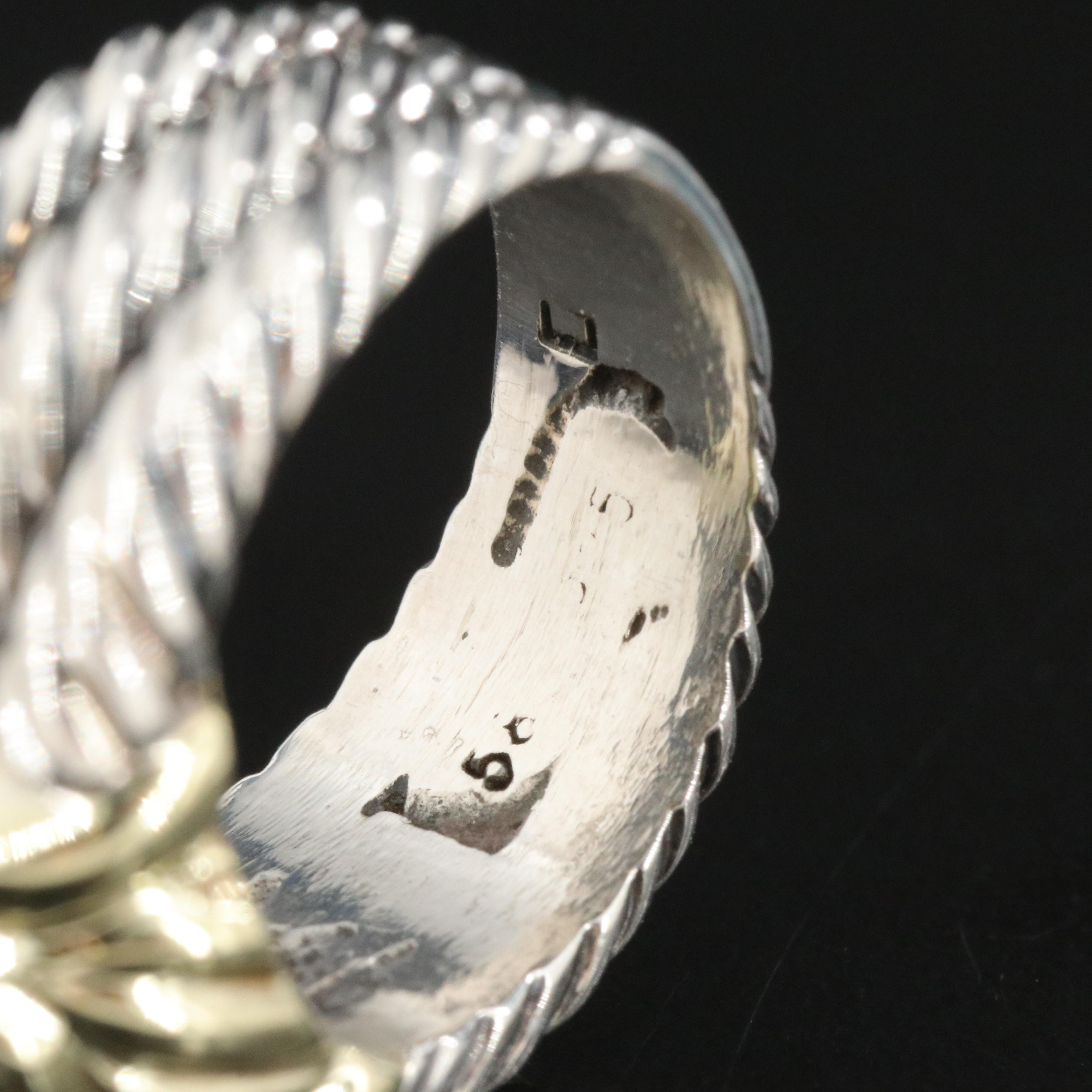 David Yurman Noblesse Sterling, 14K and Peridot Triple Cable Ring