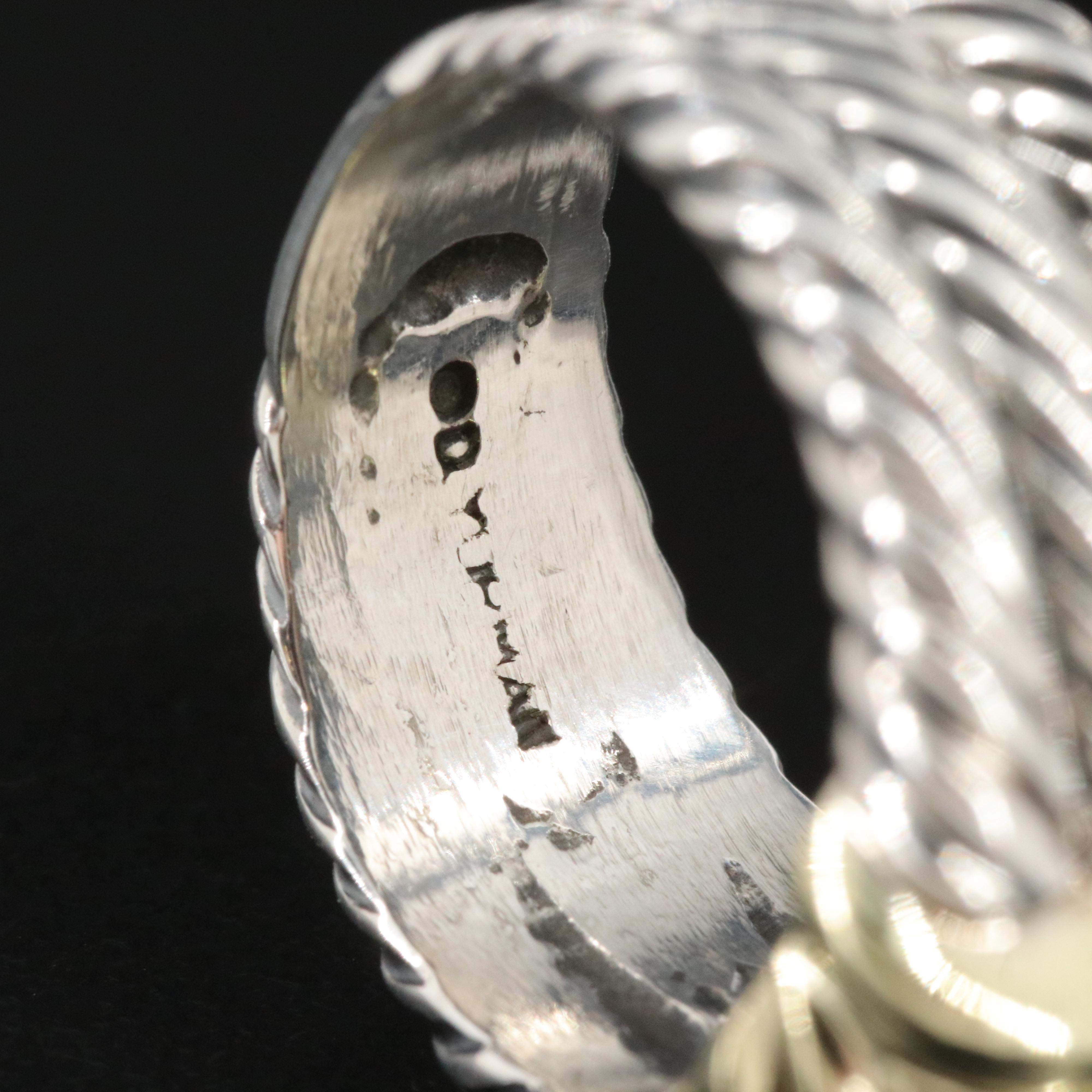 David Yurman Noblesse Sterling, 14K and Peridot Triple Cable Ring