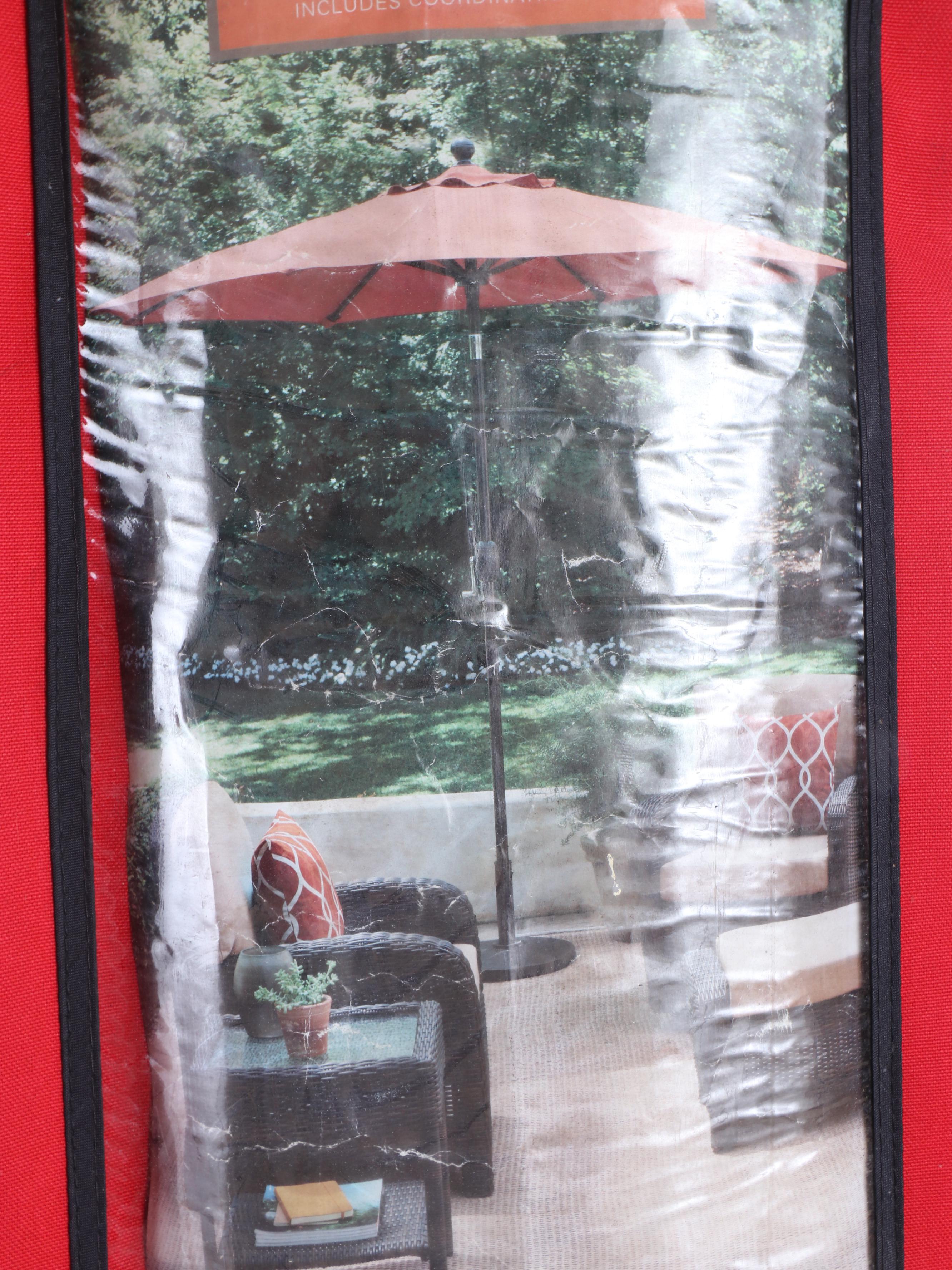Sonoma Outdoor Red Fabric Crank Tilt Patio Umbrella