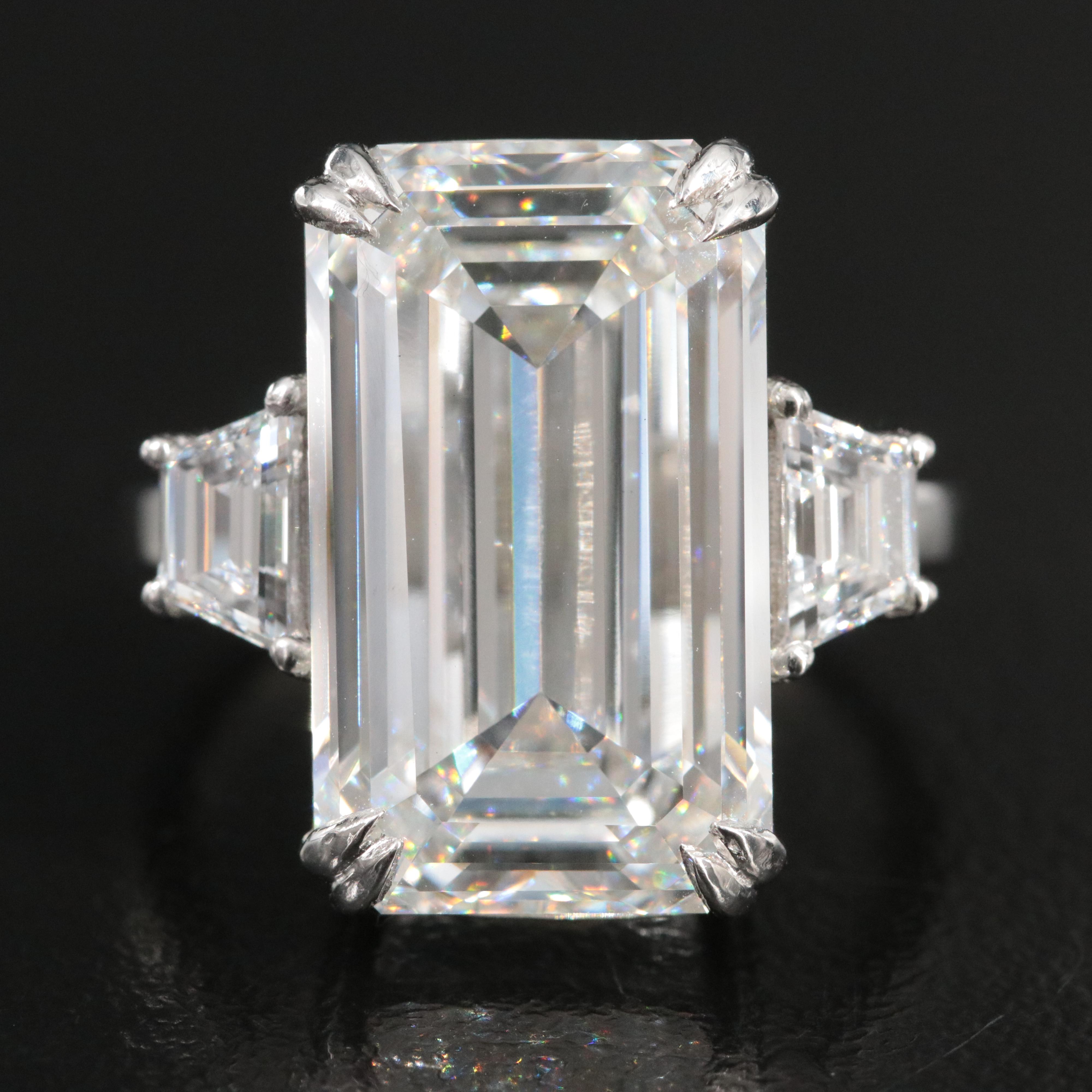 Platinum 12.54 CTW Lab Grown Diamond Ring with IGI Report