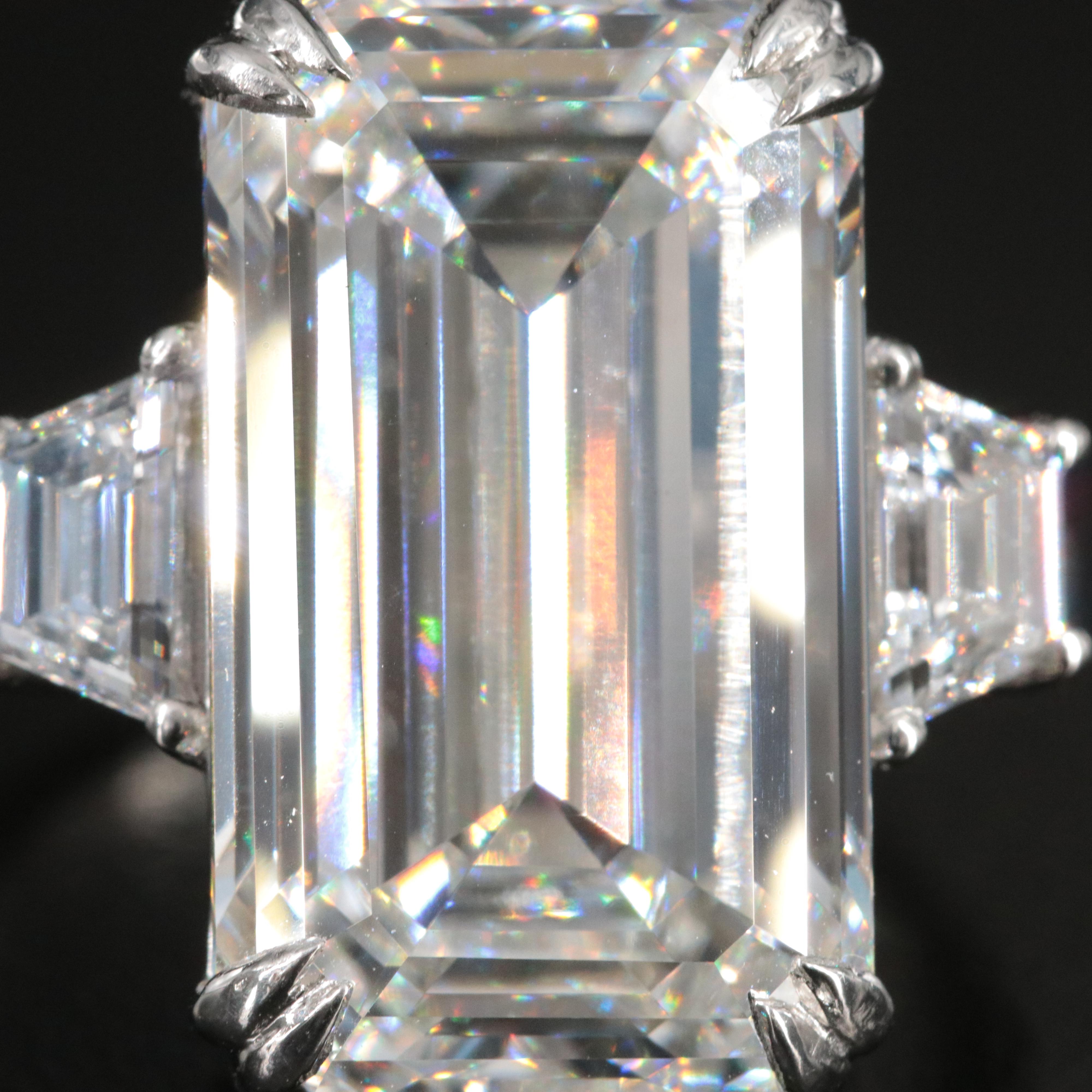 Platinum 12.54 CTW Lab Grown Diamond Ring with IGI Report