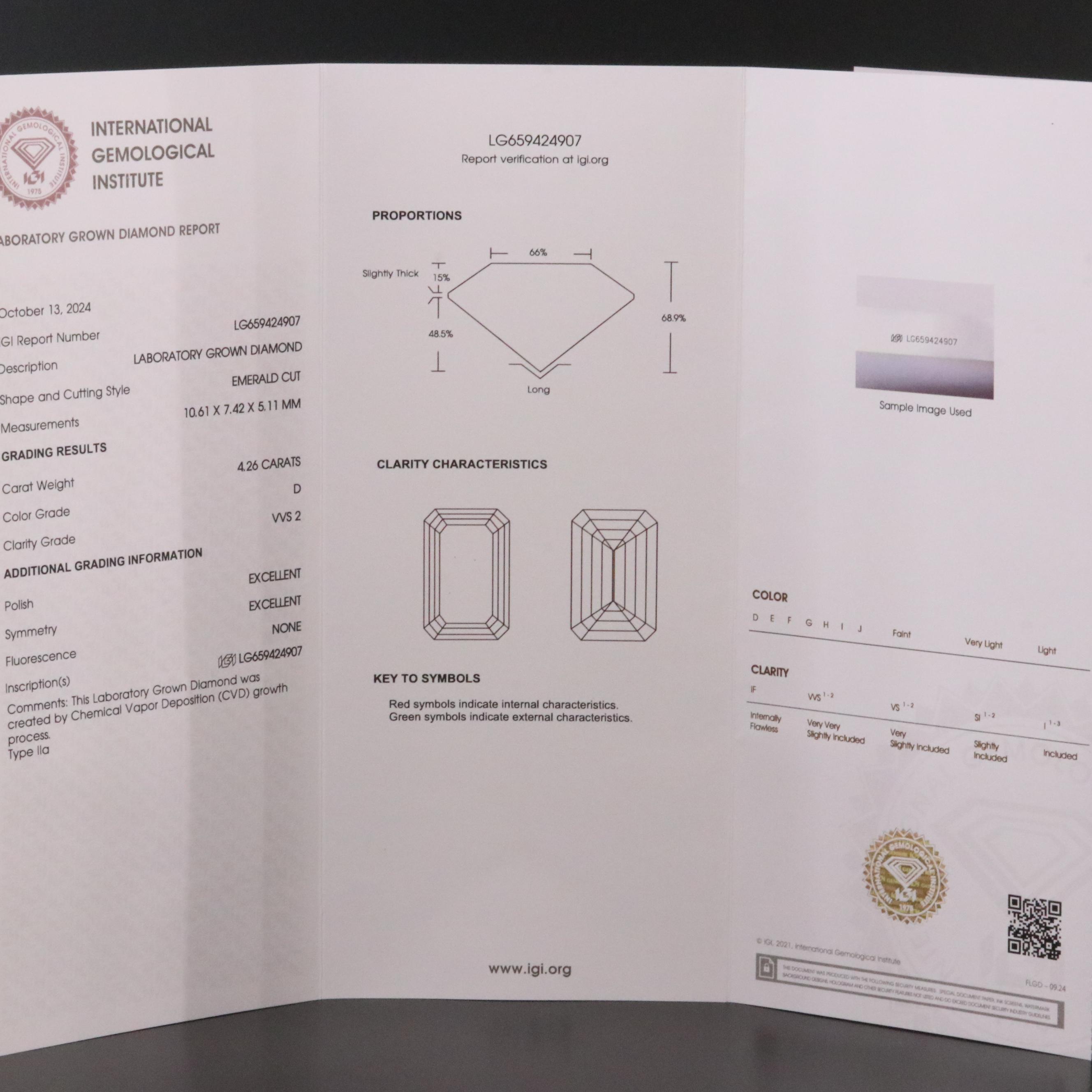 14K 5.24 CTW Lab Grown Diamond Ring with IGI Report