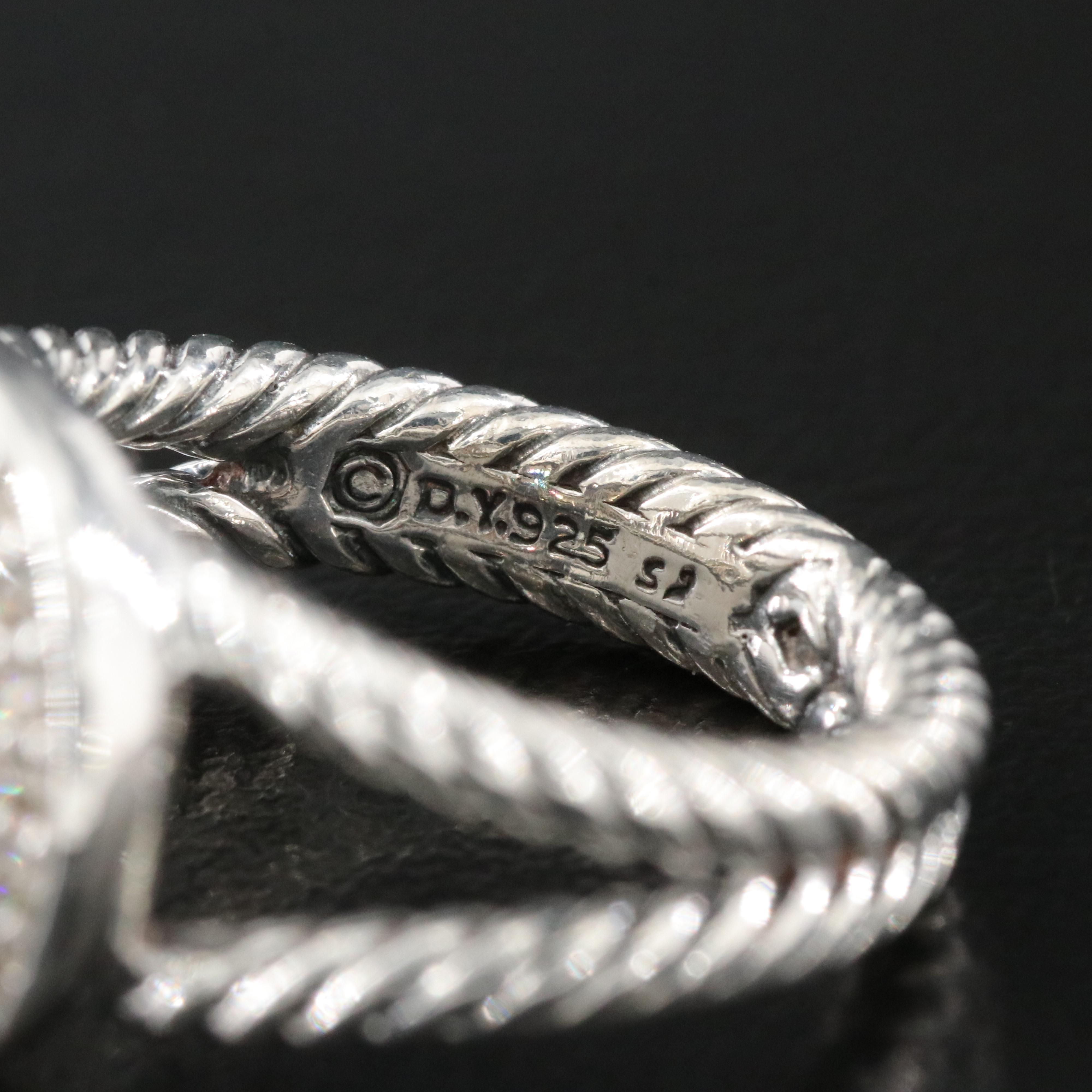 David Yurman Albion Sterling Smoky Quartz and Diamond Ring