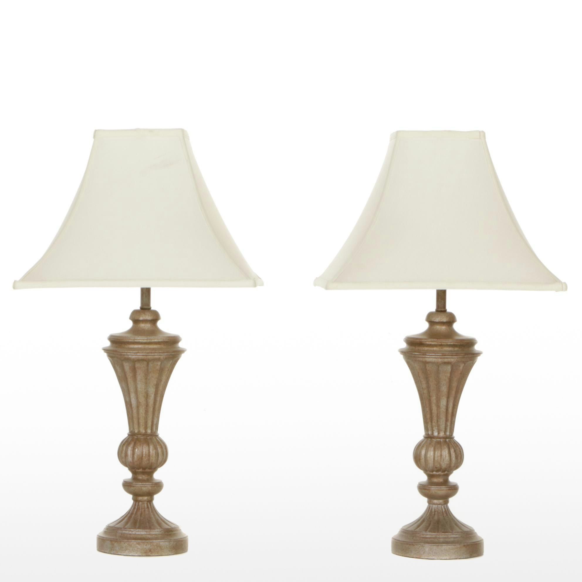 Neoclassical Style Vase Shaped Table Lamps with Square Shades, 21st Century